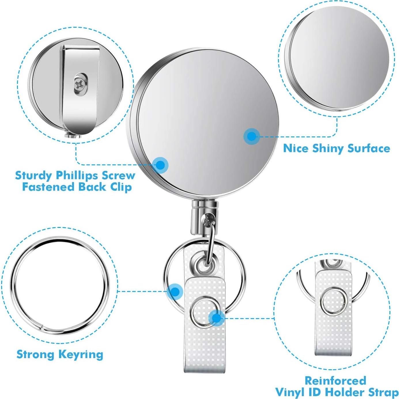Portador de Insignia Retráctil Selizo 4 Piezas Alta Resistencia