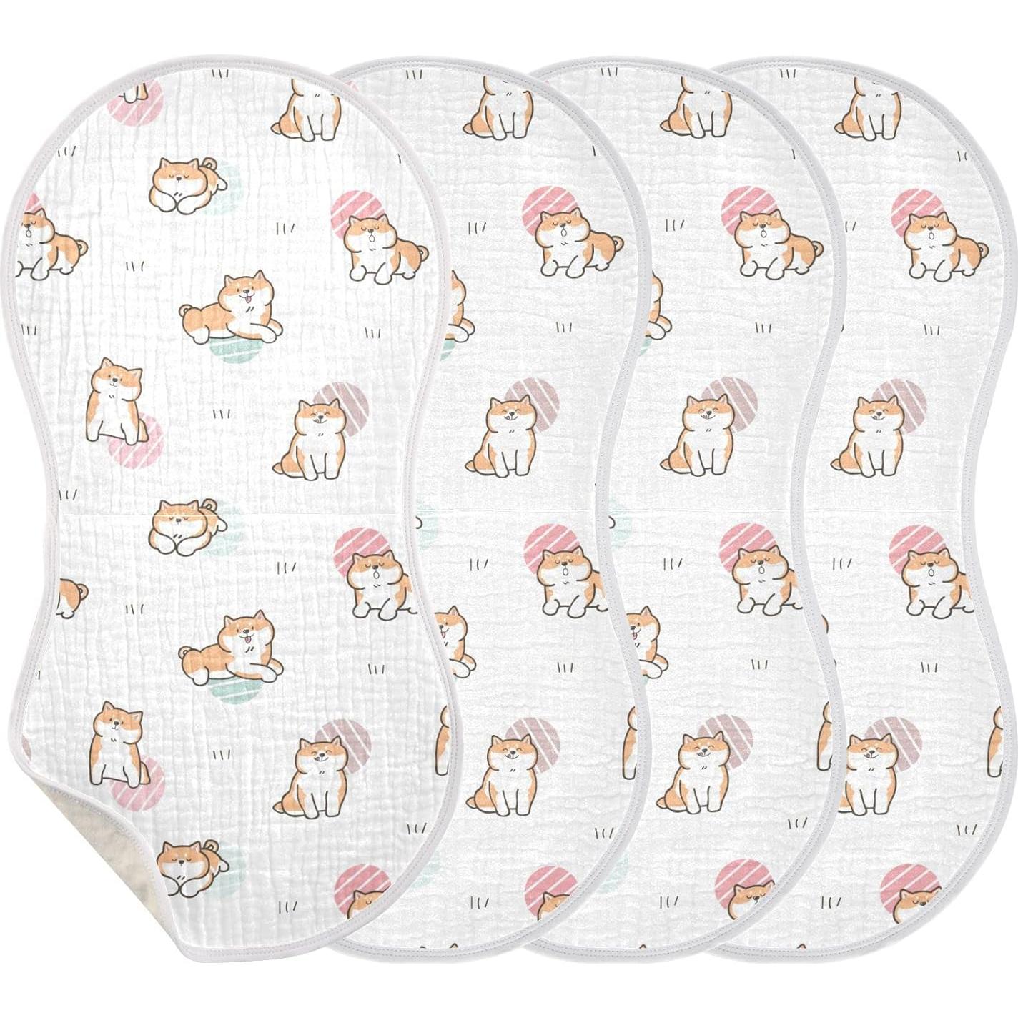 Pañales de Eructo Kigai de Algodón Shiba Inu 22x11cm