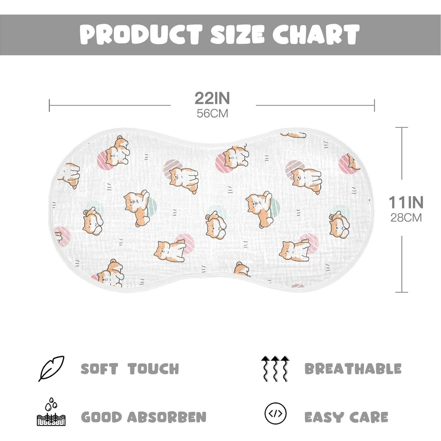 Pañales de Eructo Kigai de Algodón Shiba Inu 22x11cm