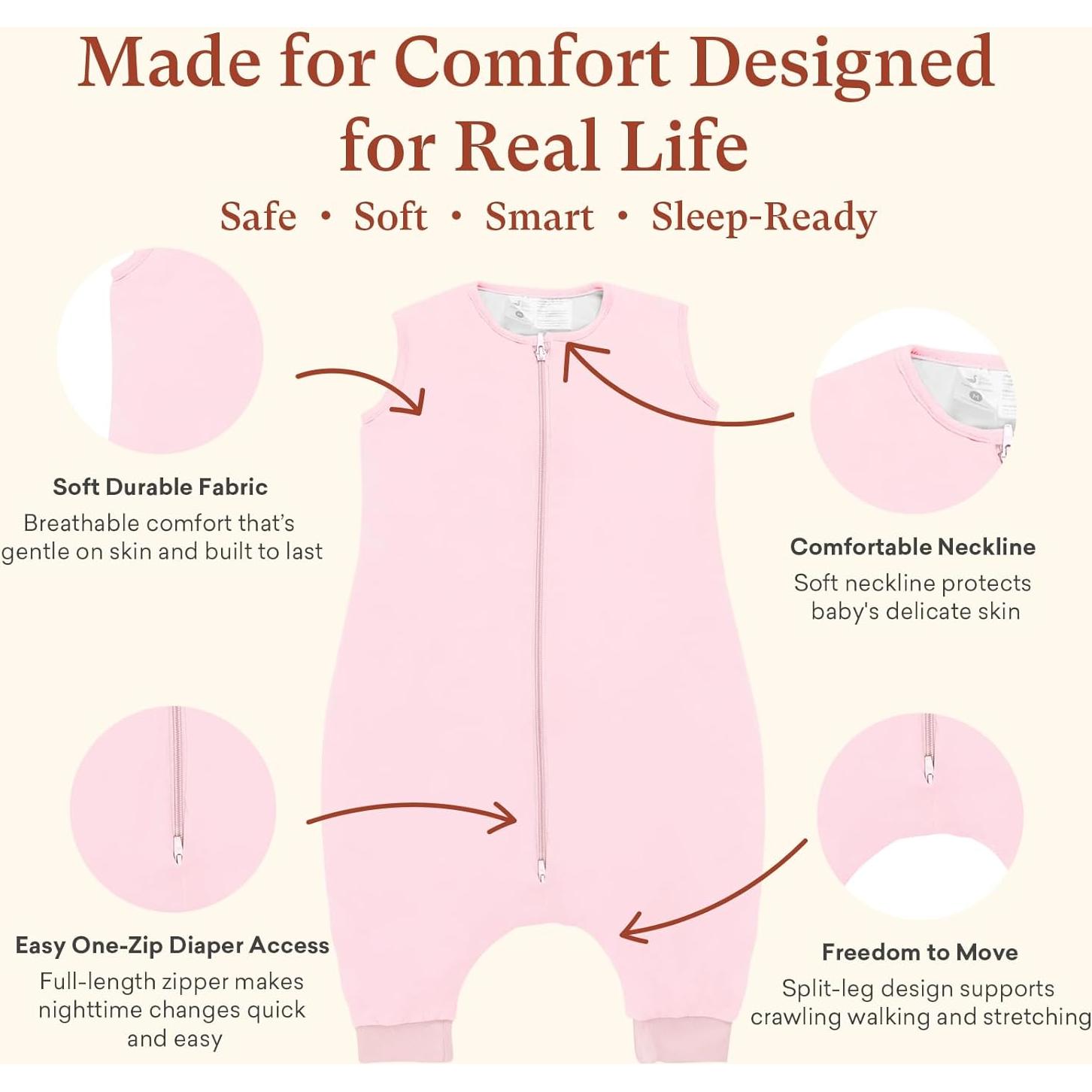 Saco de Dormir con Pies Littogoose 1.0 TOG Rosa 2T-3T