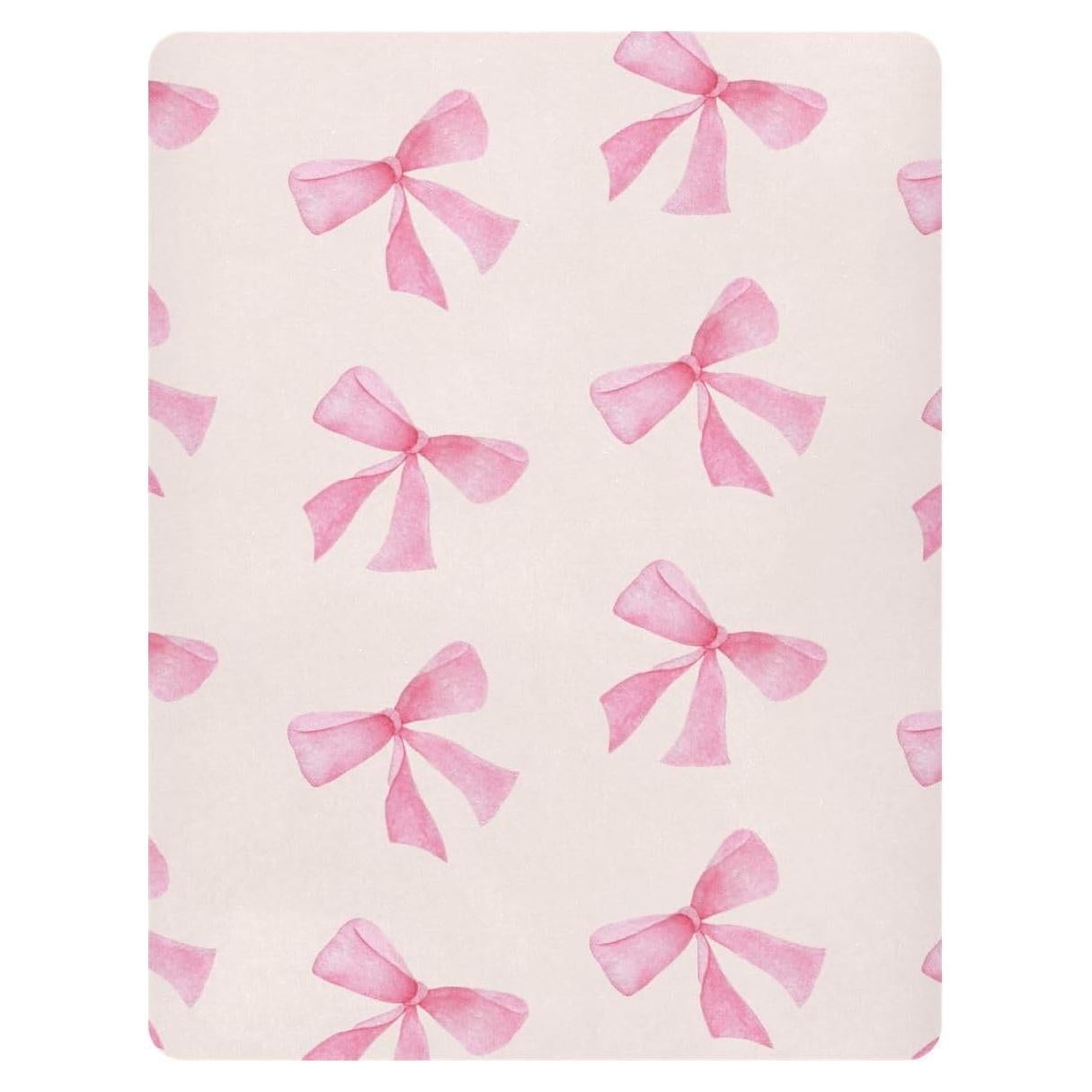 Sábana Ajustable para Cuna Burbuja Lazo Rosa 68.6x99.1 cm