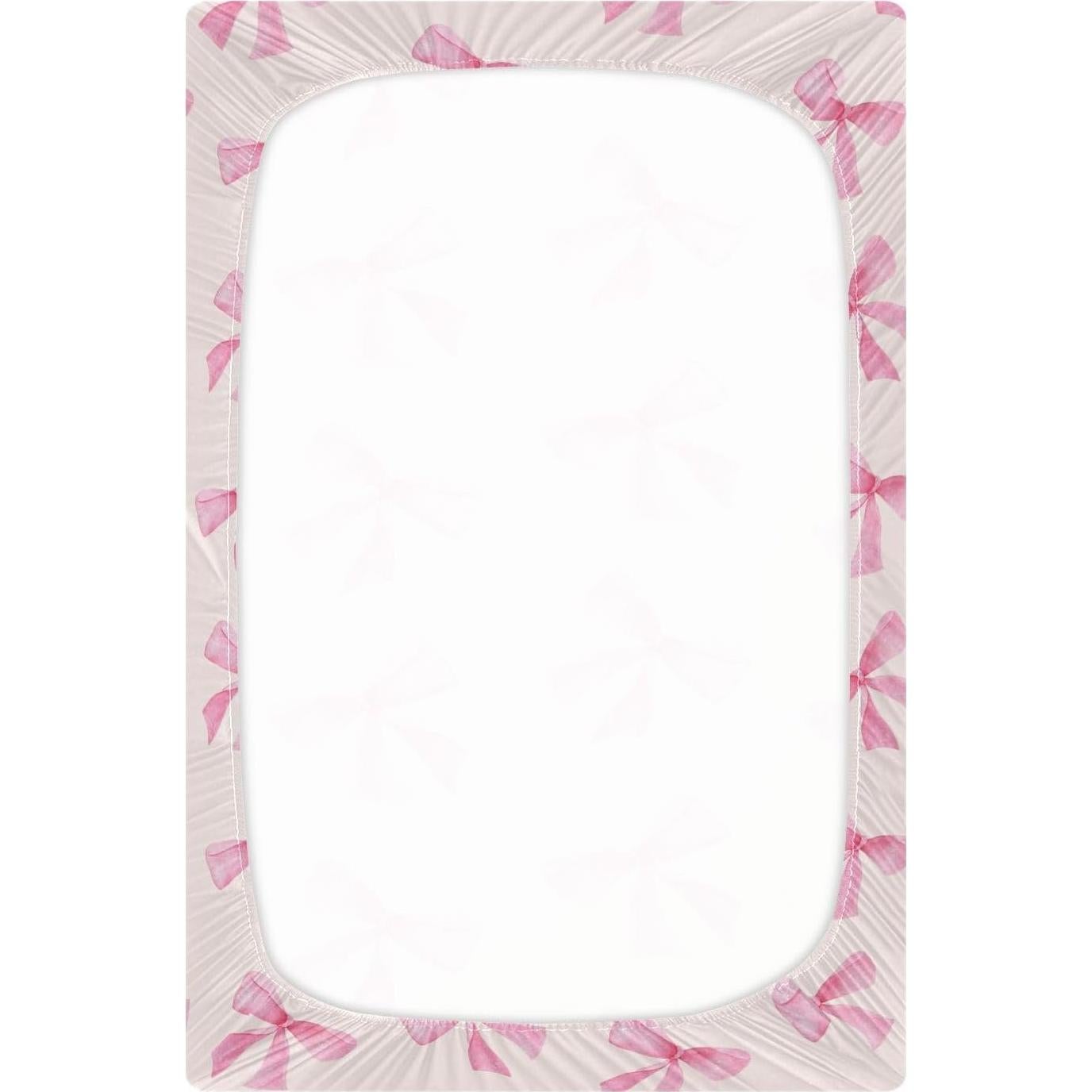 Sábana Ajustable para Cuna Burbuja Lazo Rosa 68.6x99.1 cm