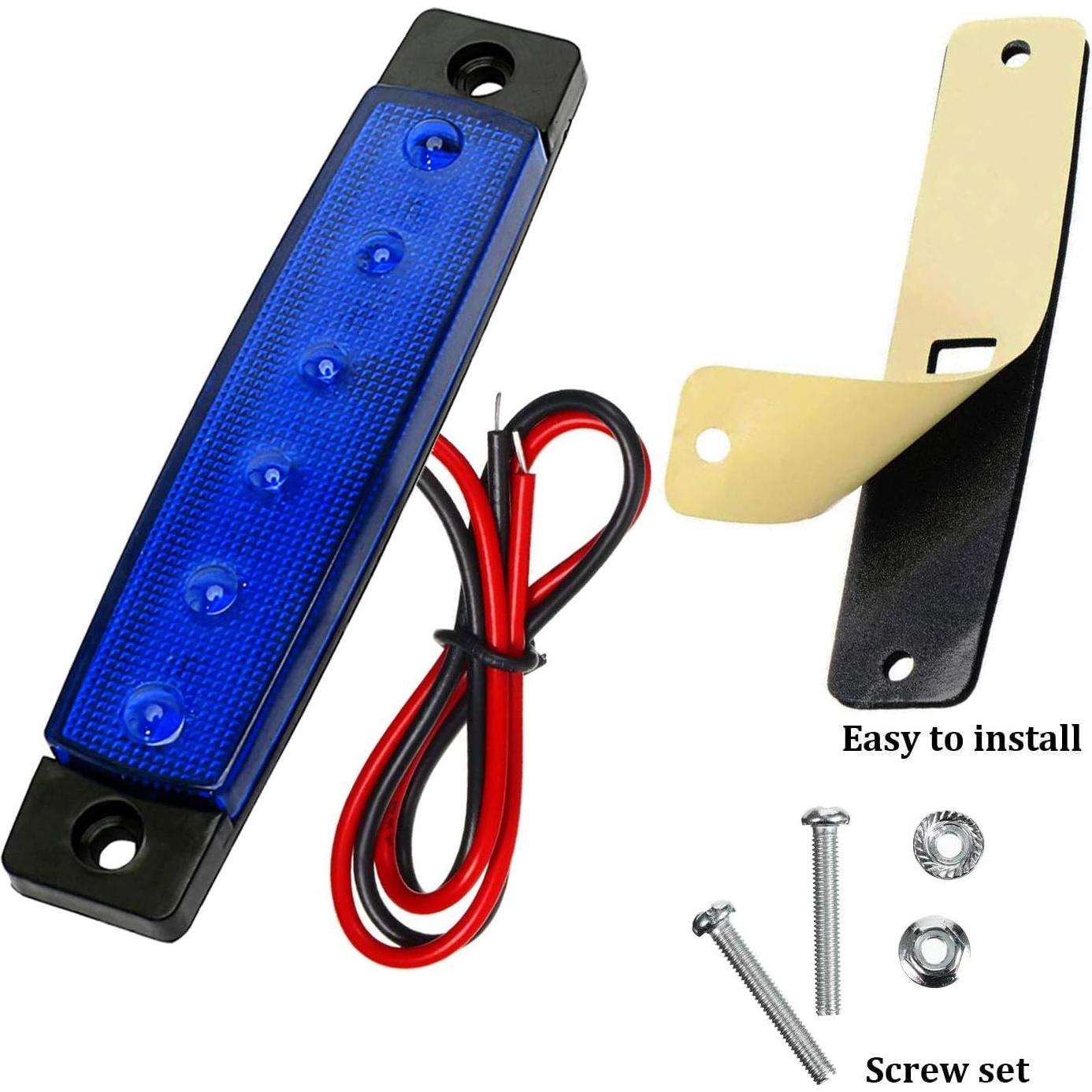 Paquete de 10 Luces LED Rock Azul a Prueba de Agua 12V