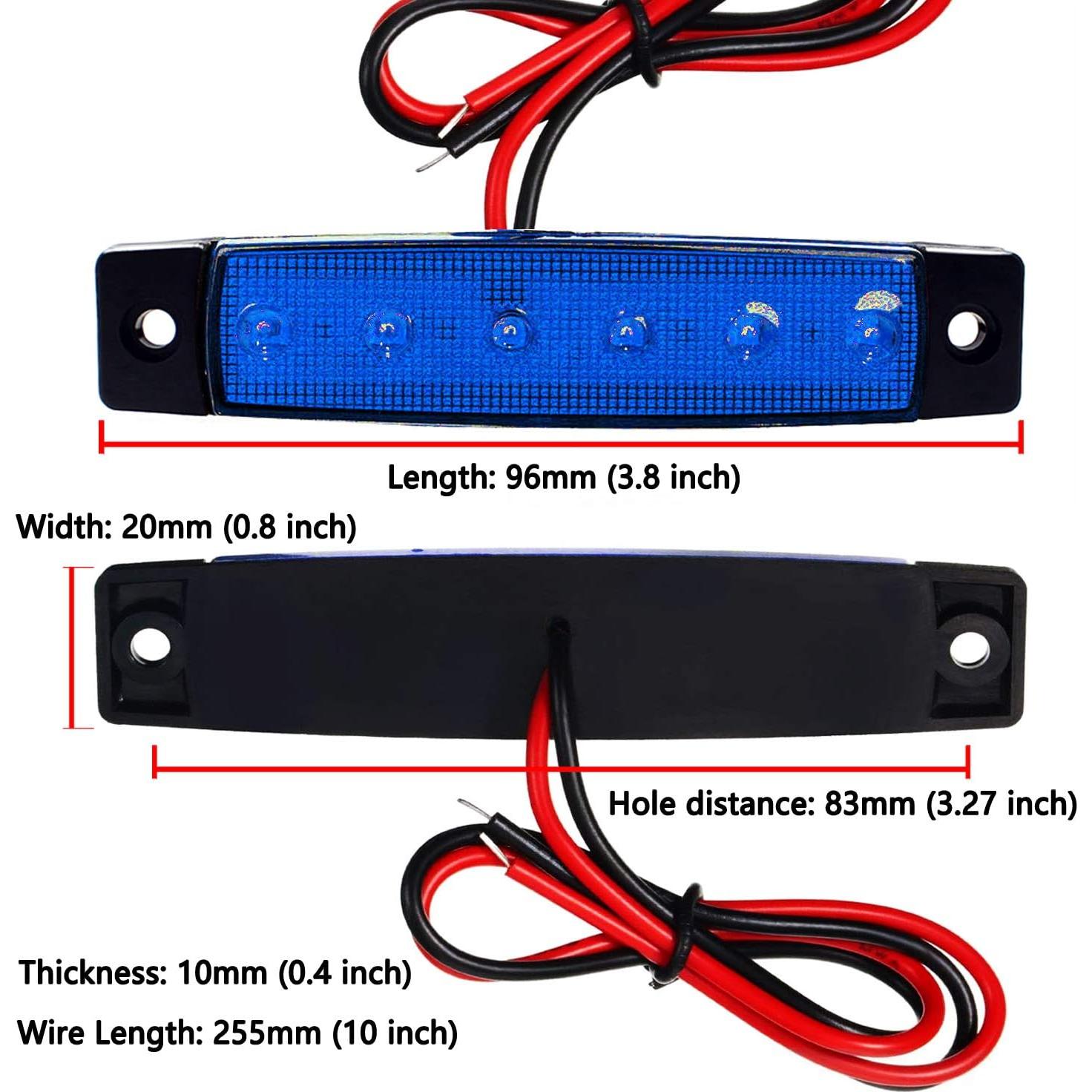 Paquete de 10 Luces LED Rock Azul a Prueba de Agua 12V