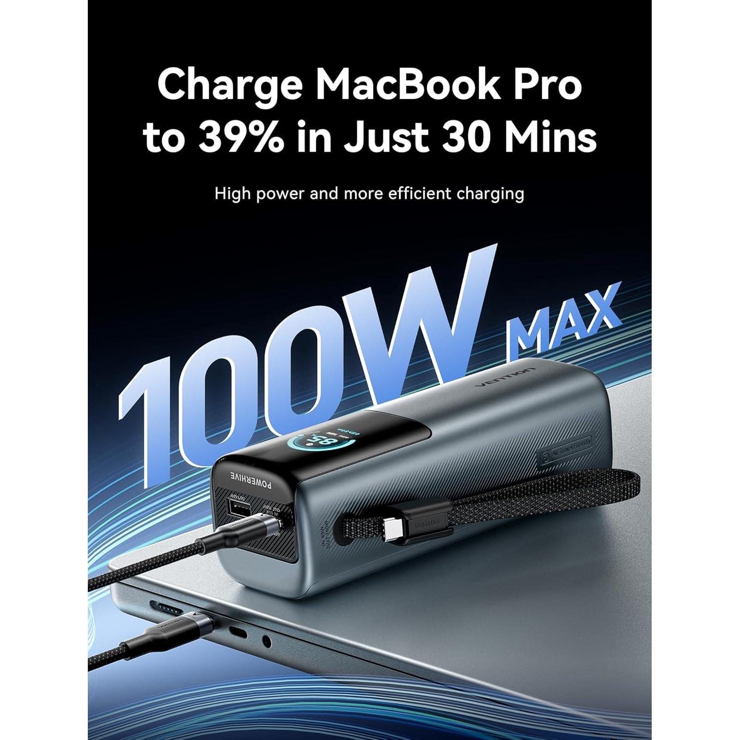 Banco de Energía Portátil VENTION 20000mAh 165W Carga Rápida