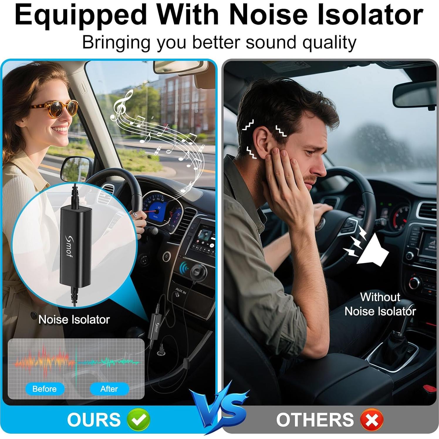 Adaptador Bluetooth Smof BT4805 con Cargador USB Doble