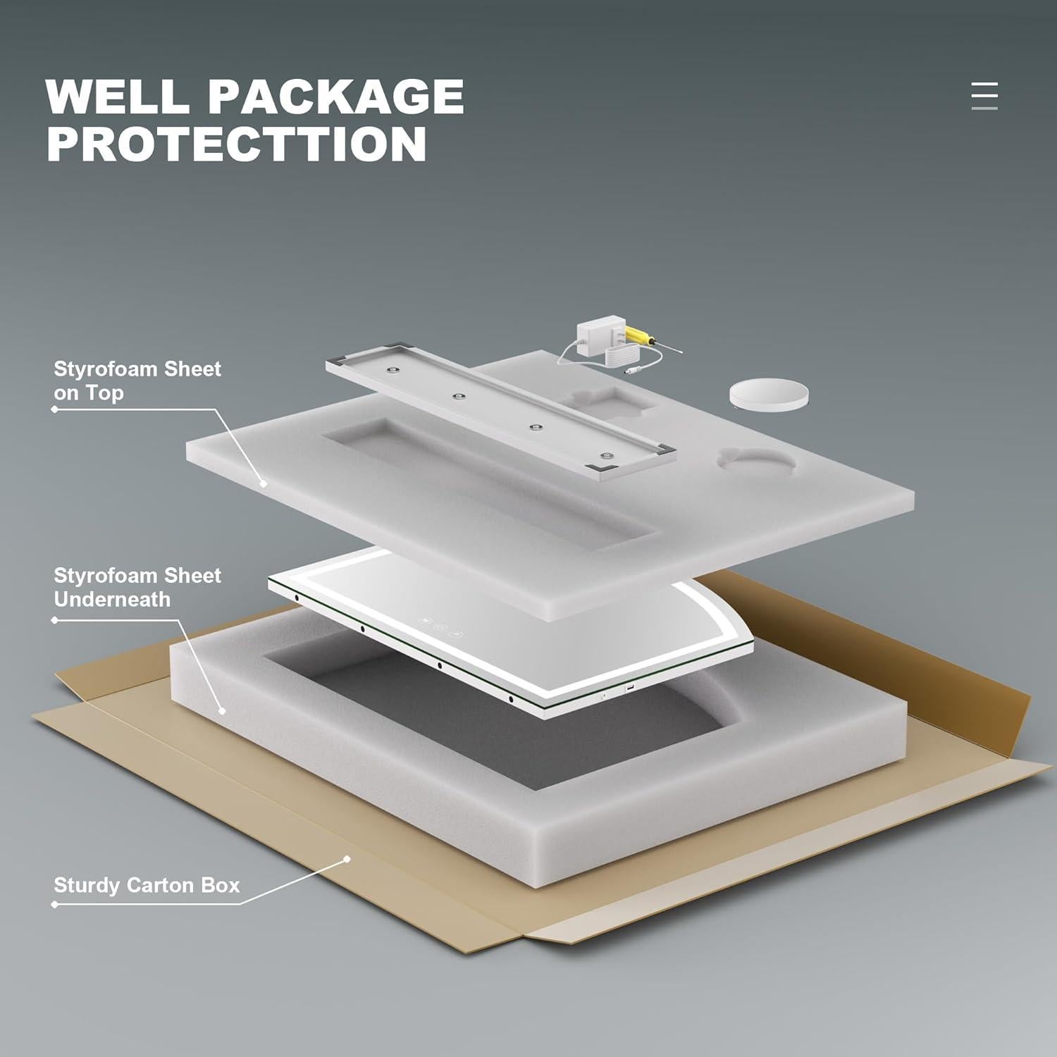 Espejo de tocador Hasipu LED Arqueado 81x61cm 10X Aumento