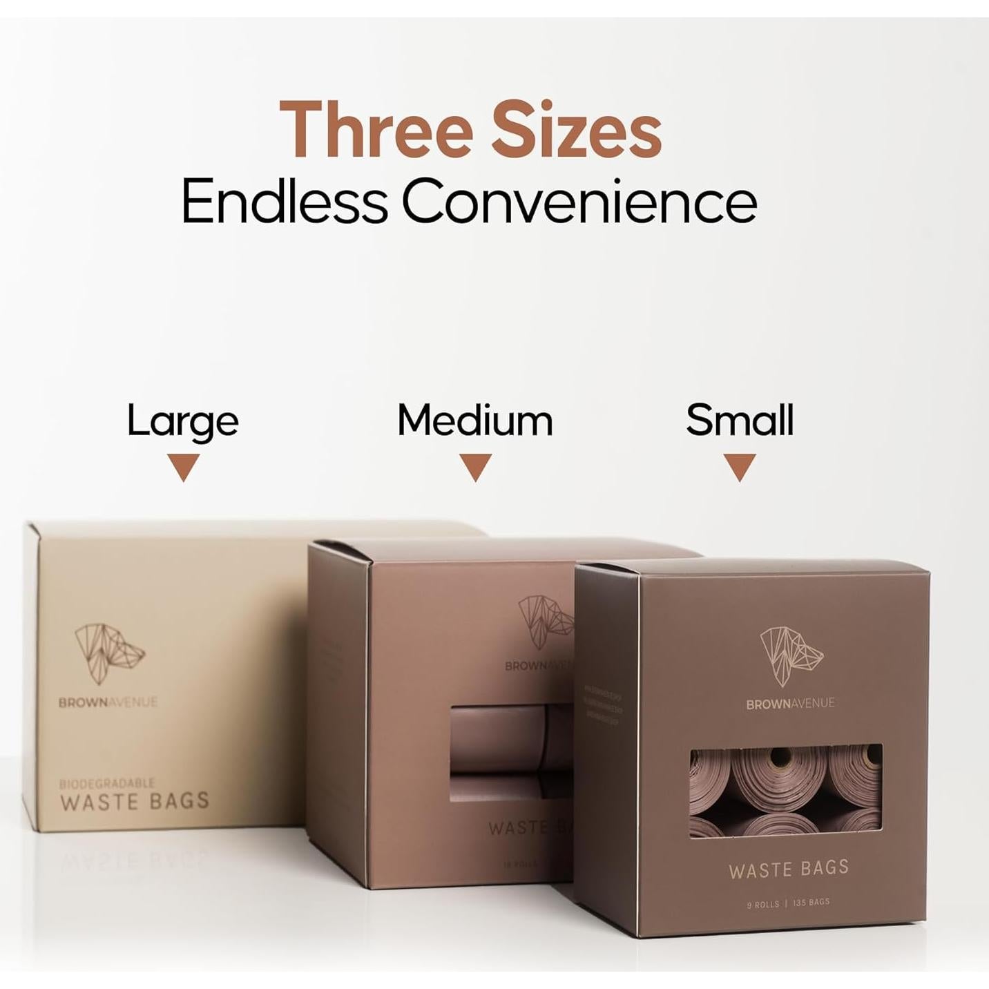 Bolsas para Excremento de Perro Brown Avenue - 135 Unidades Biodegradables