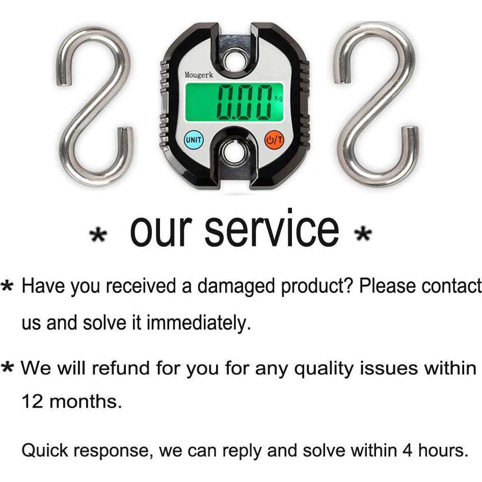 Báscula Colgante Digital Mougerk 150 kg Pantalla LCD Negra