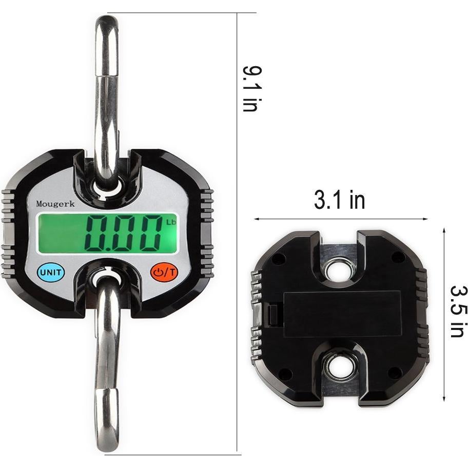 Báscula Colgante Digital Mougerk 150 kg Pantalla LCD Negra