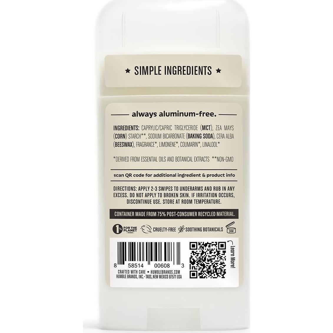 Desodorante Sin Aluminio Humble Brands - Paquete de 3 Fragancias