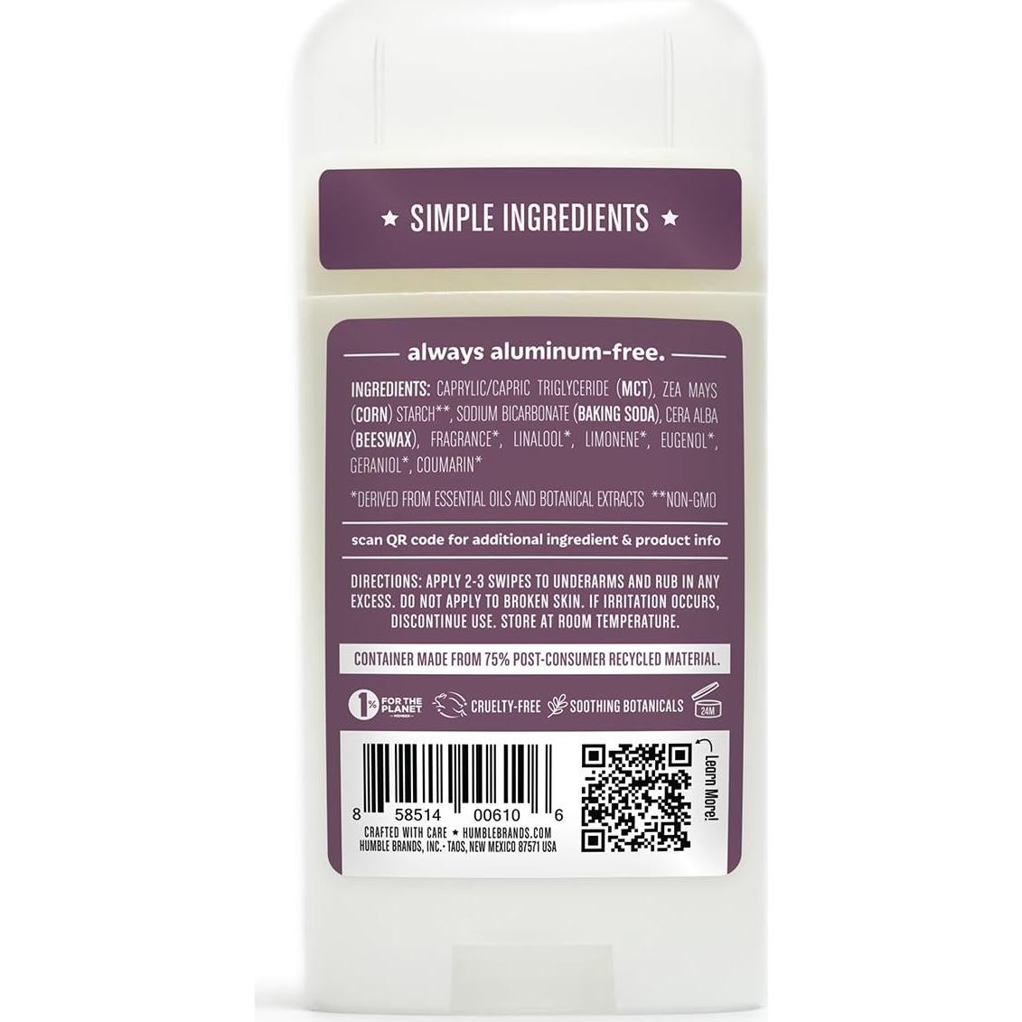 Desodorante Sin Aluminio Humble Brands - Paquete de 3 Fragancias