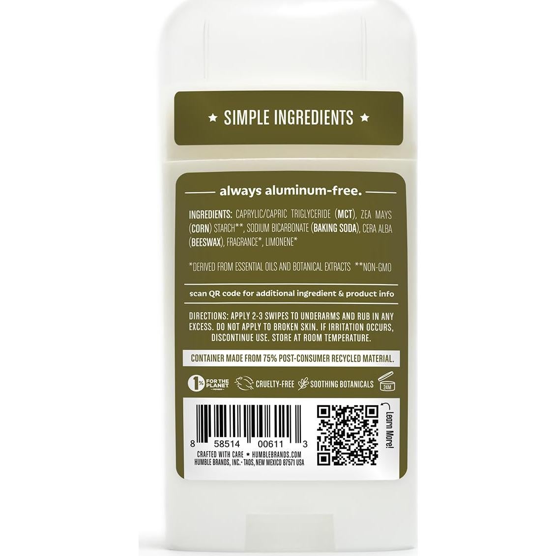 Desodorante Sin Aluminio Humble Brands - Paquete de 3 Fragancias