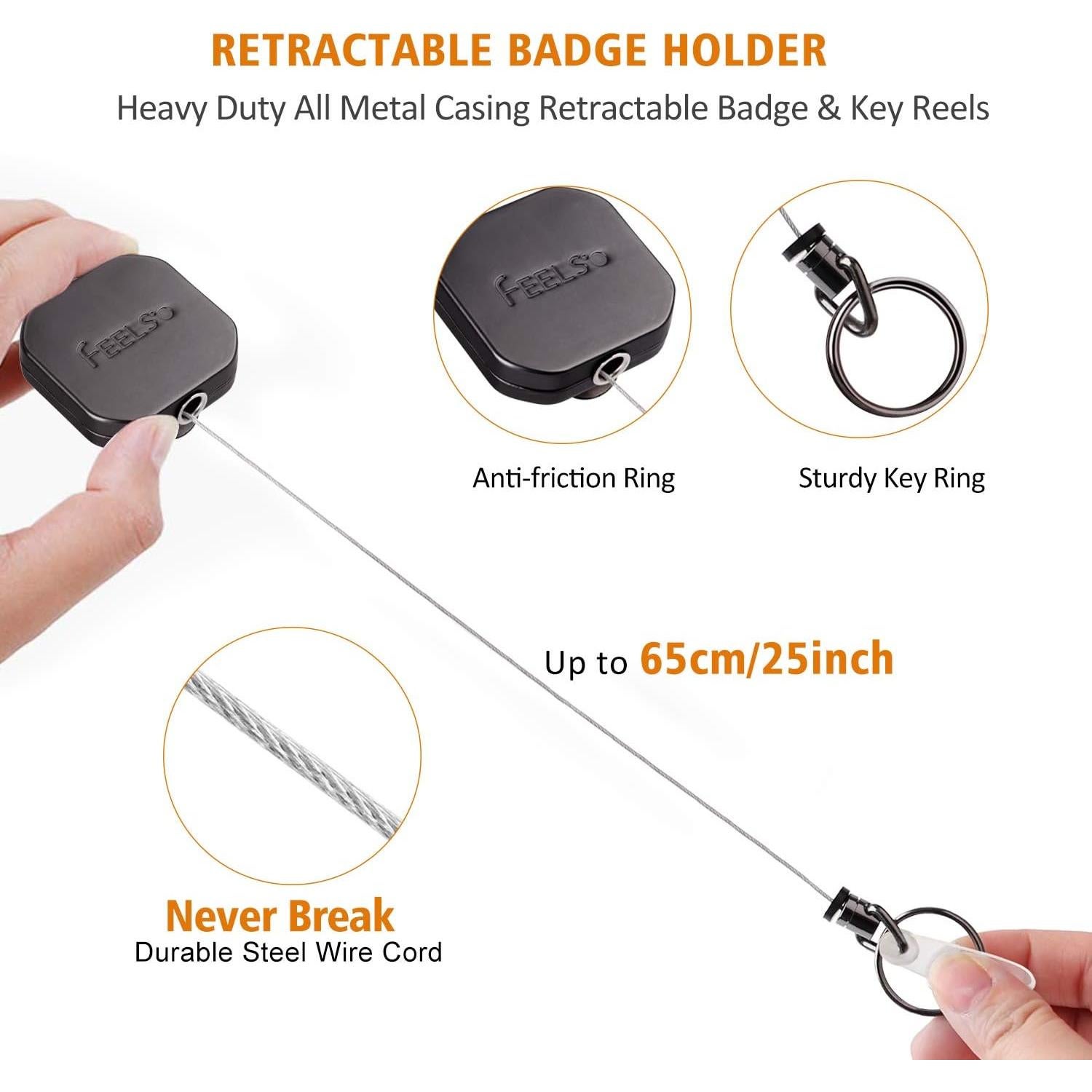 Portatarjetas Retráctil FEELSO con Clip y 6 Soportes