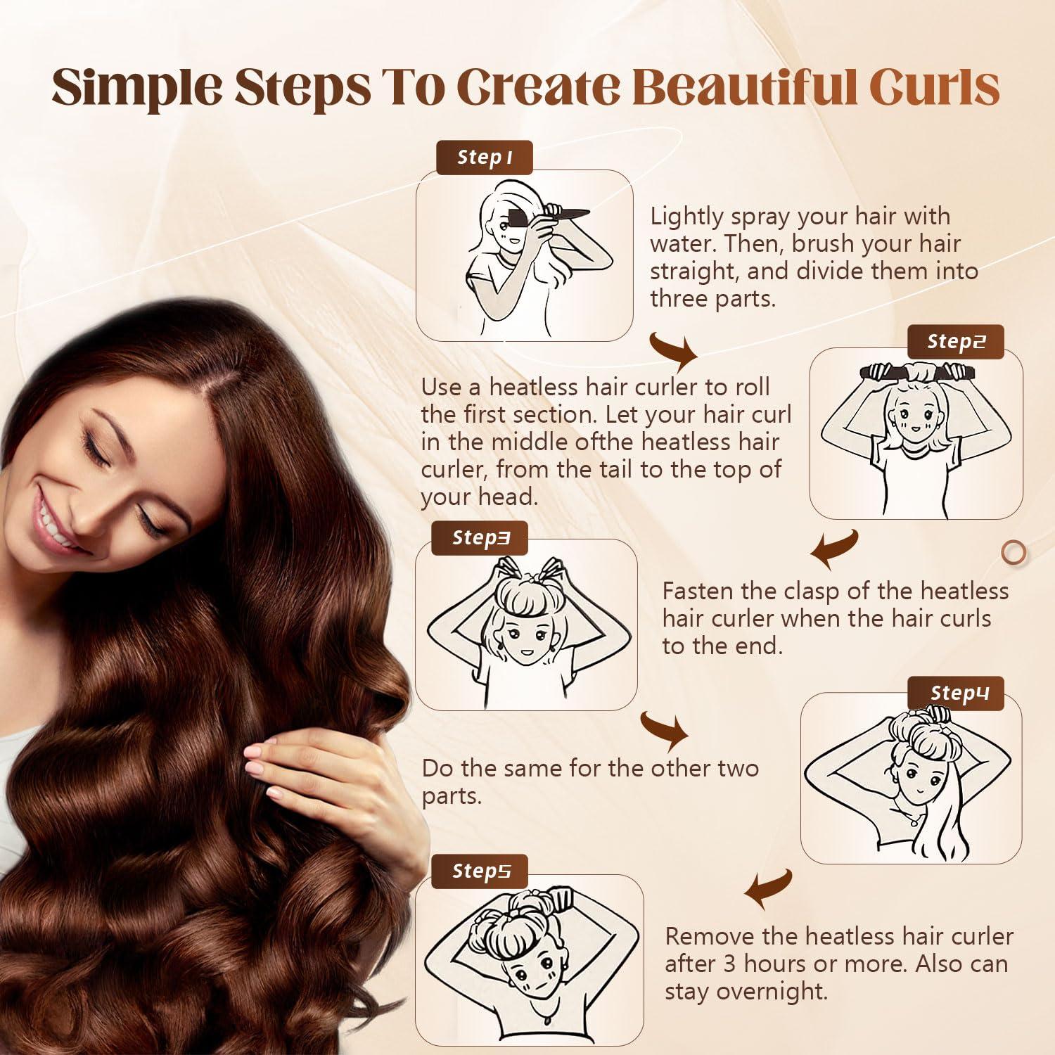 Rizador de Cabello Sin Calor Deacocal Azul 3 Piezas