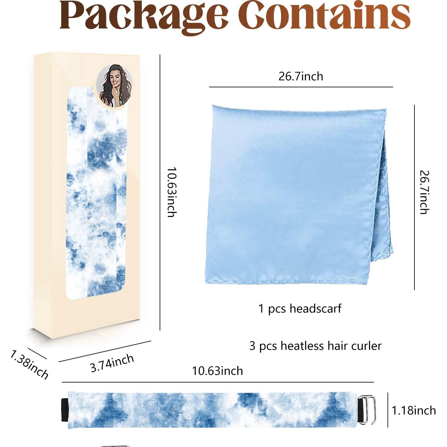 Rizador de Cabello Sin Calor Deacocal Azul 3 Piezas