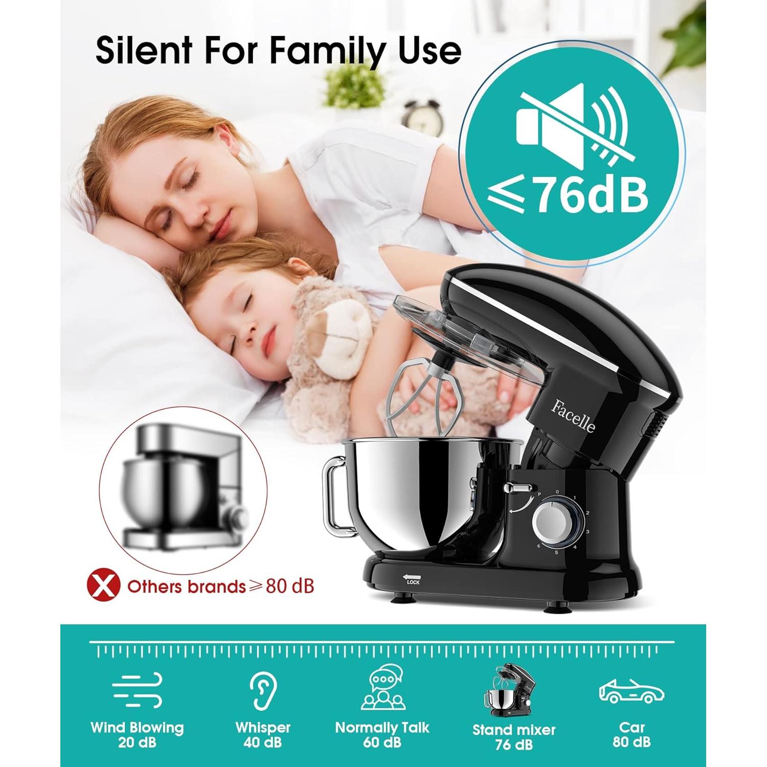 Mezclador de pie Facelle SM-1519U 660W 6.5L 6 velocidades