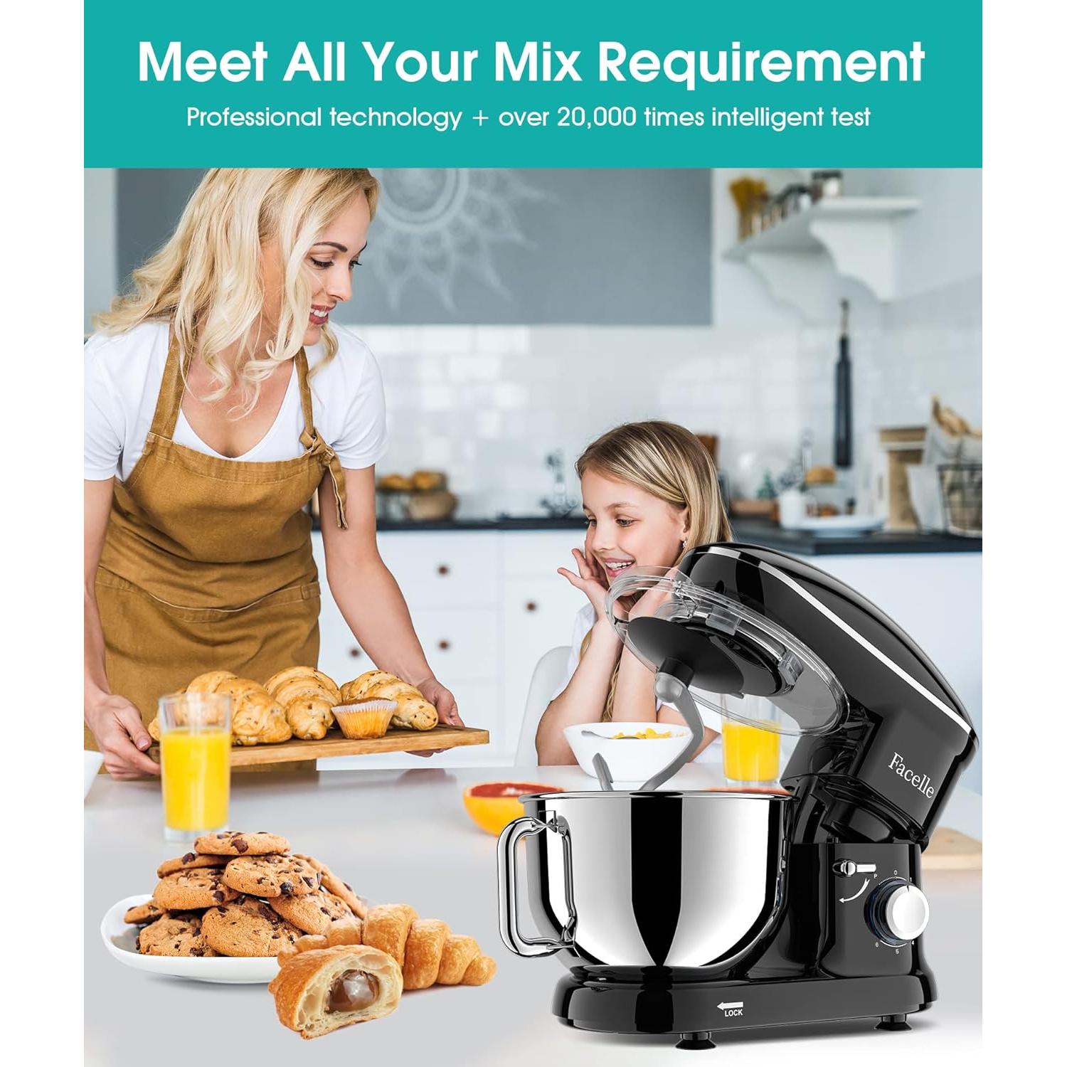 Mezclador de pie Facelle SM-1519U 660W 6.5L 6 velocidades