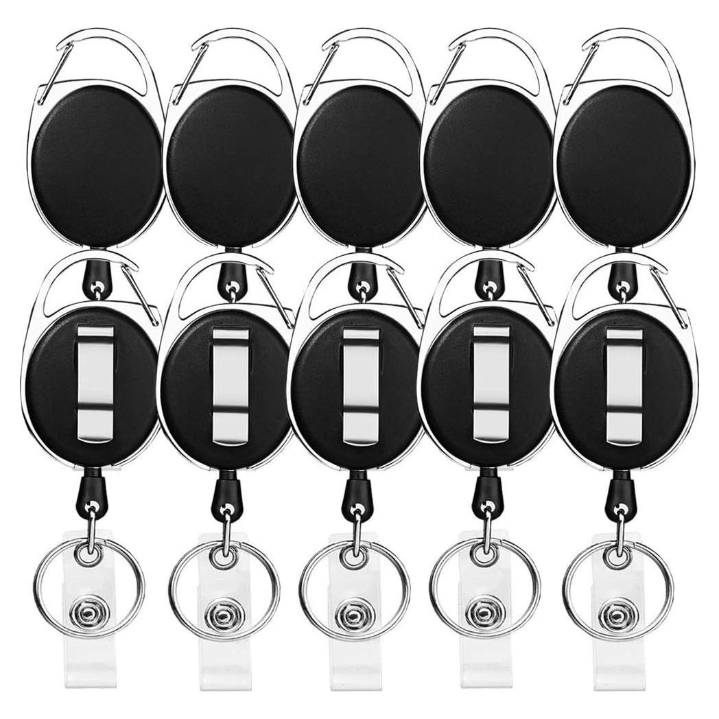 Portatarjetas Retráctil MoeverEX Negro 10 Piezas 69 cm