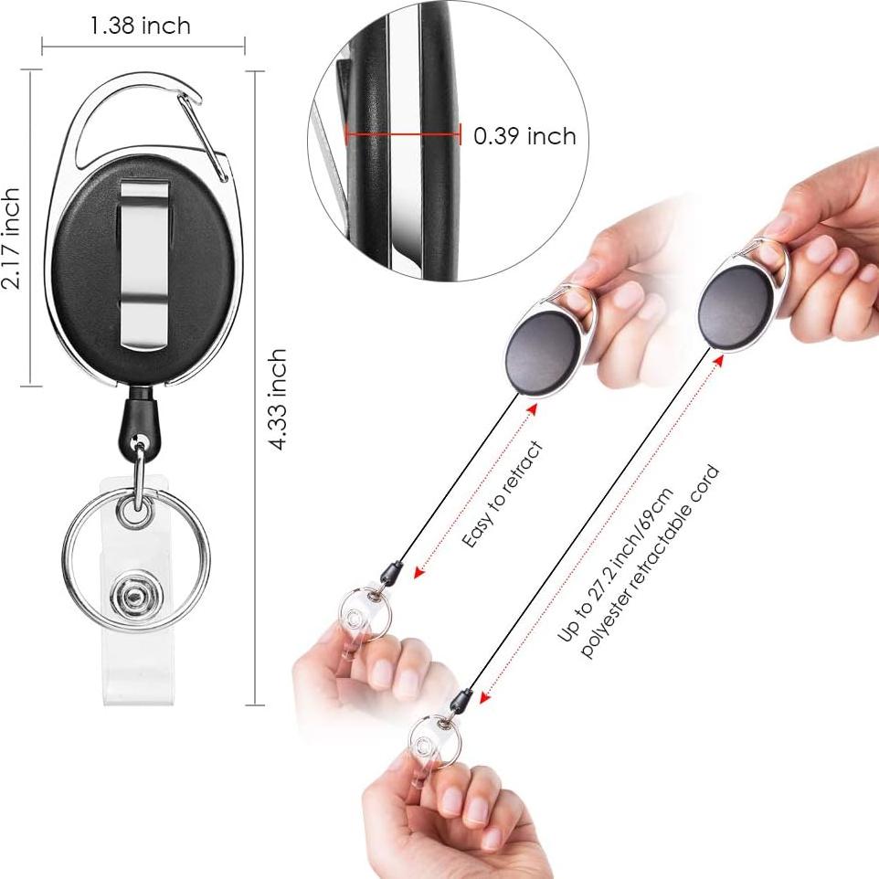 Portatarjetas Retráctil MoeverEX Negro 10 Piezas 69 cm