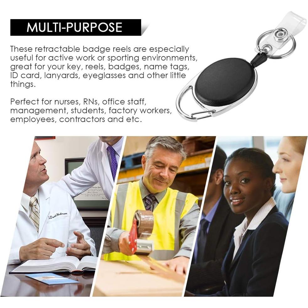 Portatarjetas Retráctil MoeverEX Negro 10 Piezas 69 cm