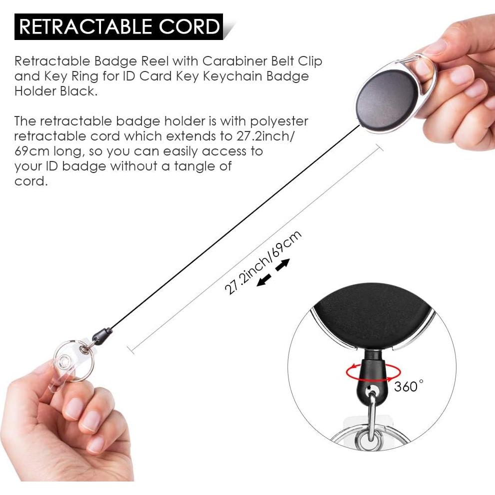 Portatarjetas Retráctil MoeverEX Negro 10 Piezas 69 cm