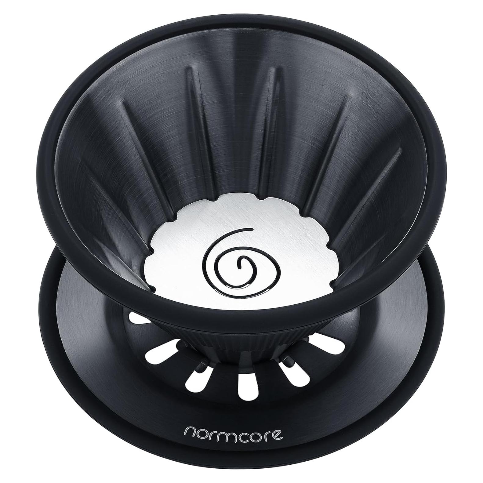 Goteador de Café Normcore 2-en-1 Acero Inoxidable Negro 1-2 Tazas