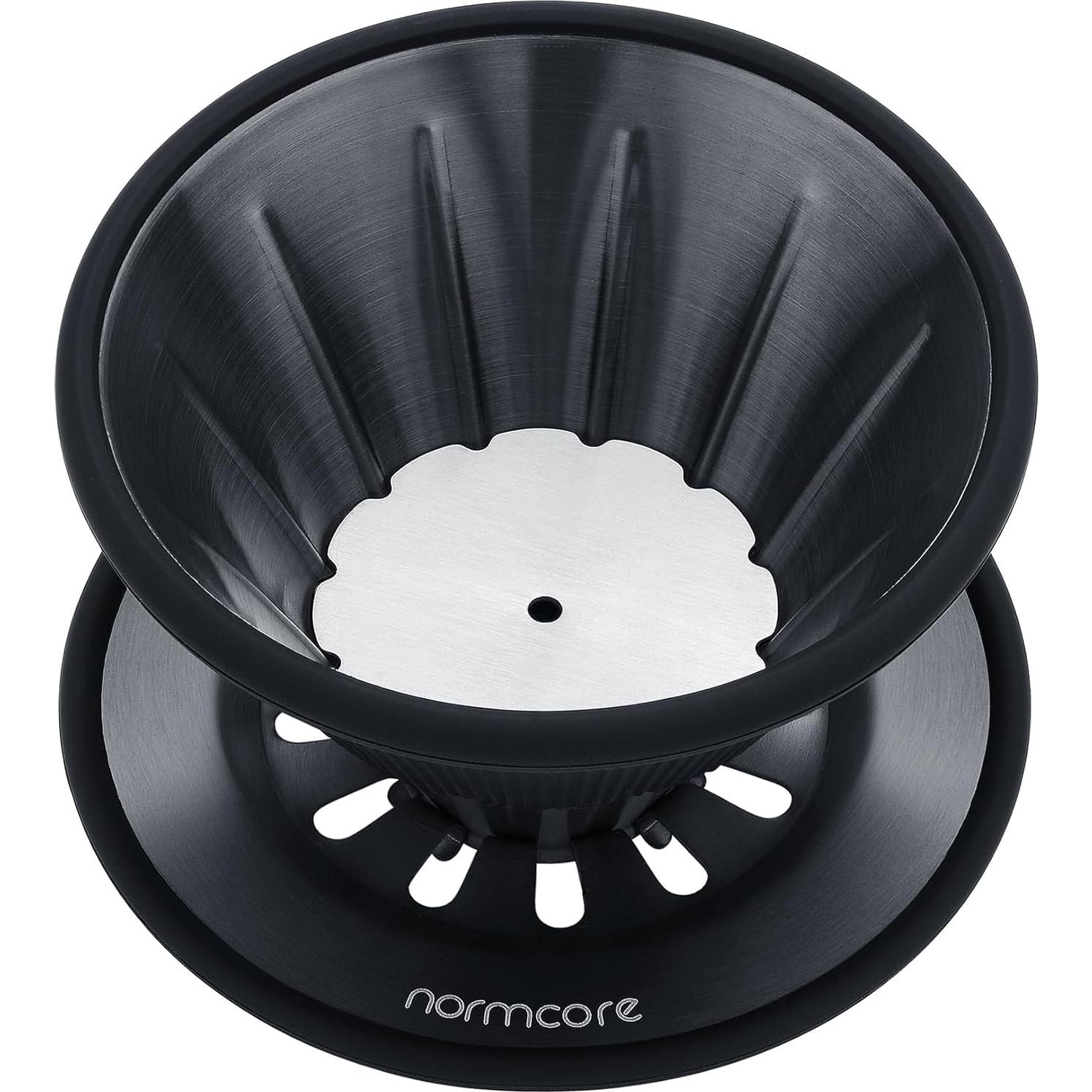 Goteador de Café Normcore 2-en-1 Acero Inoxidable Negro 1-2 Tazas
