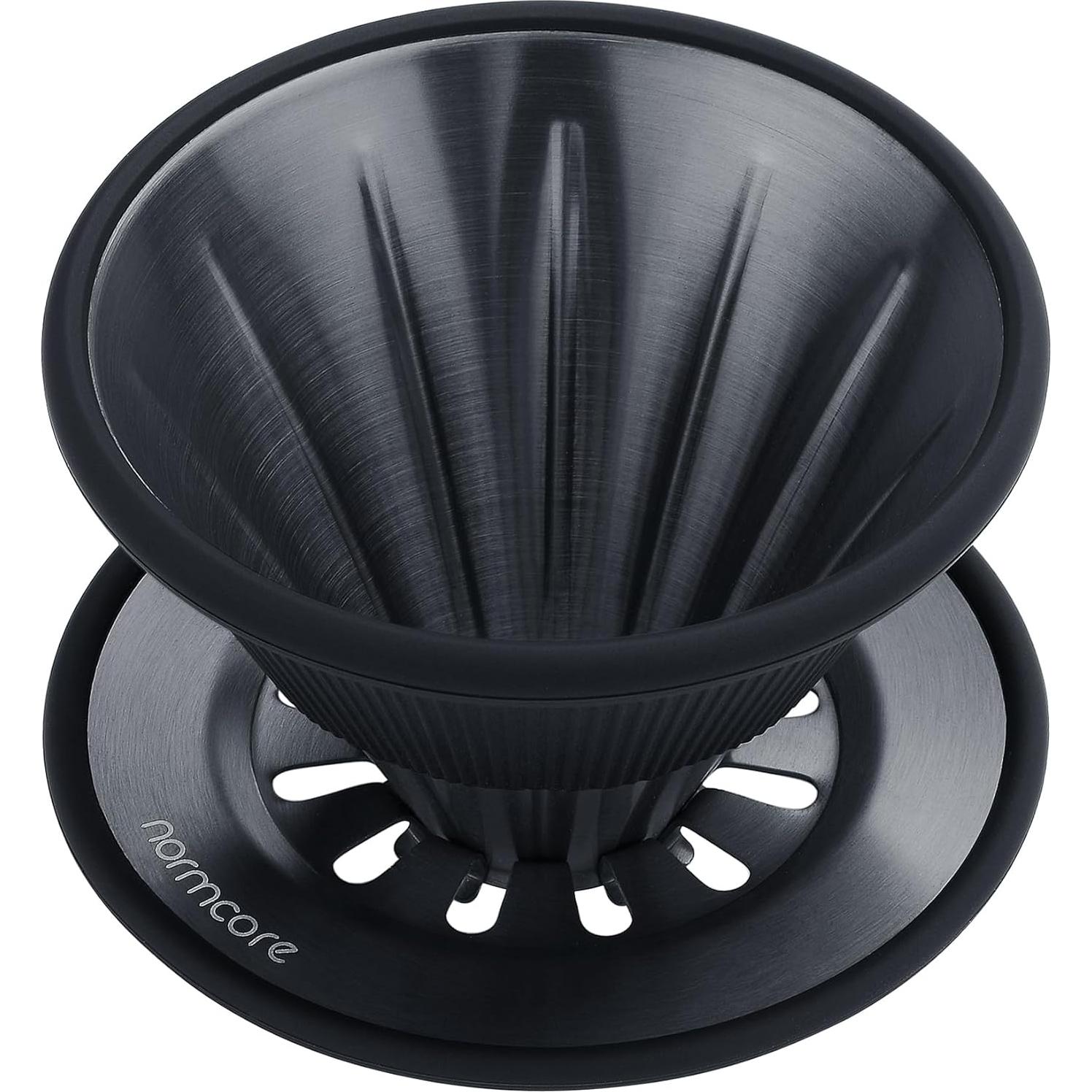 Goteador de Café Normcore 2-en-1 Acero Inoxidable Negro 1-2 Tazas