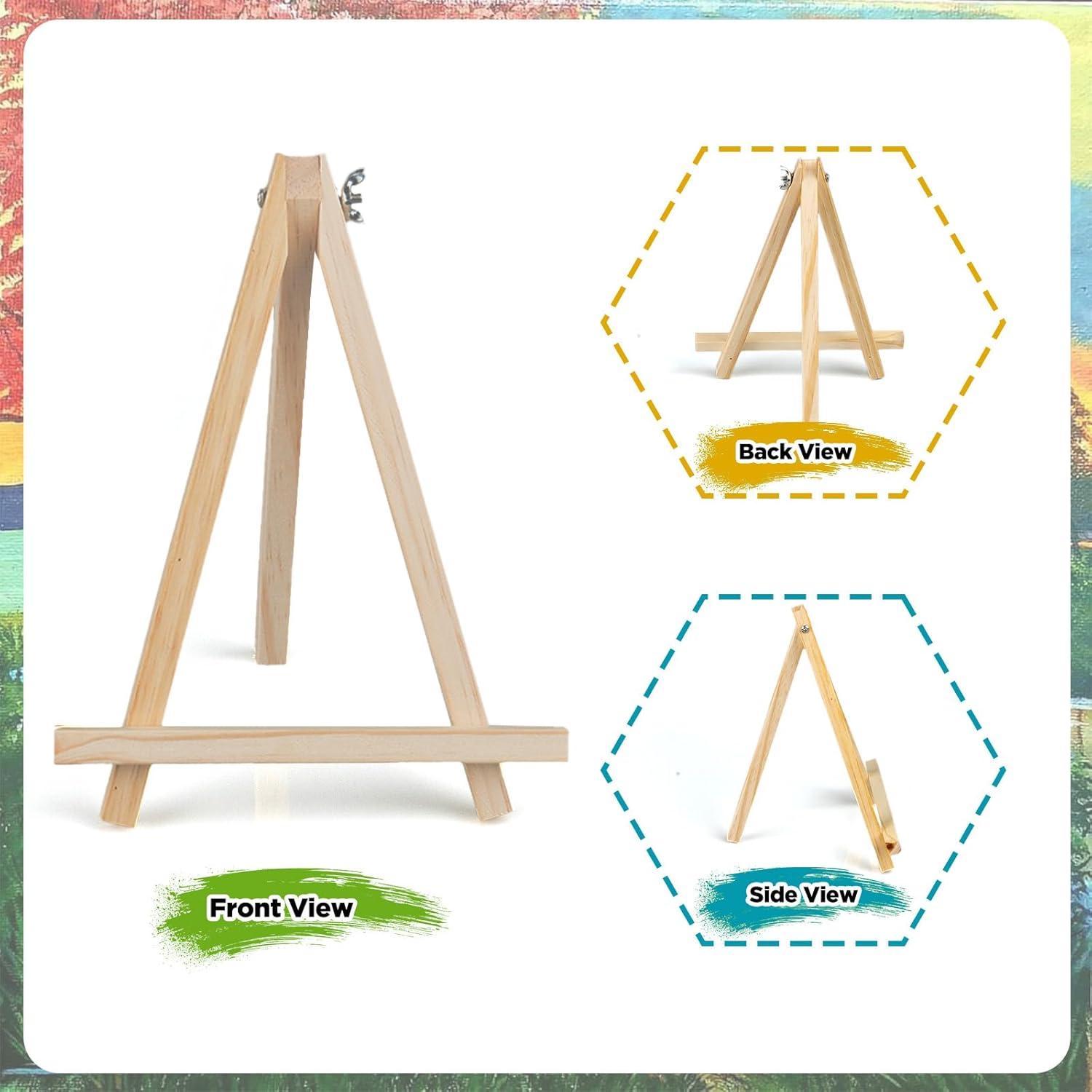 6 Caballetes de Madera Hdviai 24x16 cm para Pintura y Manualidades