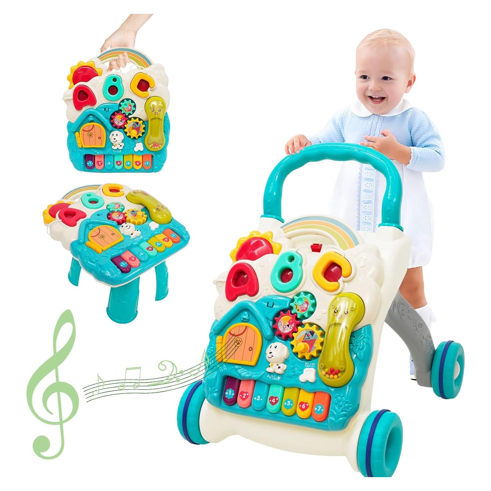 Andador de Aprendizaje 3 en 1 Azul - Multifuncional con Panel de Juego