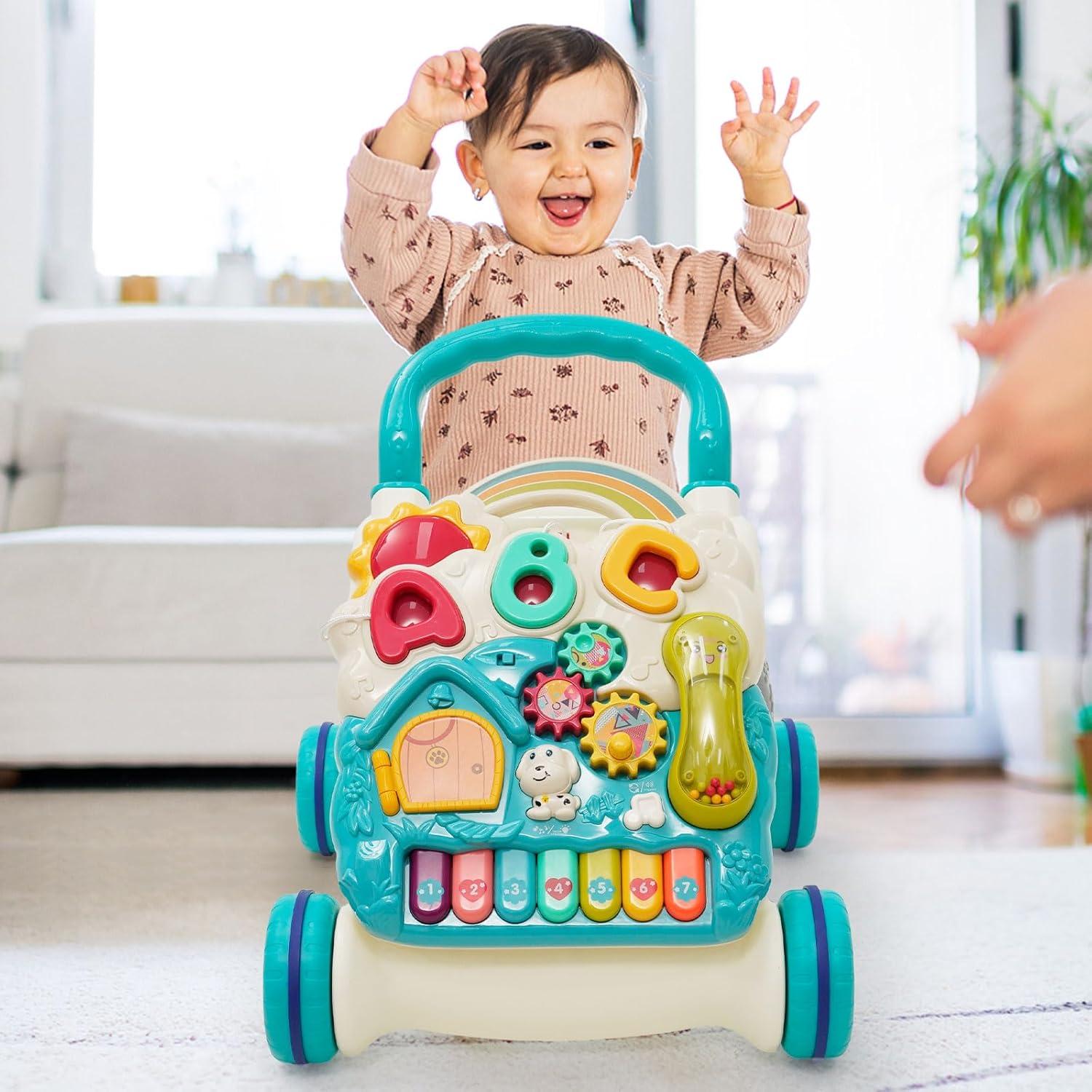 Andador de Aprendizaje 3 en 1 Azul - Multifuncional con Panel de Juego