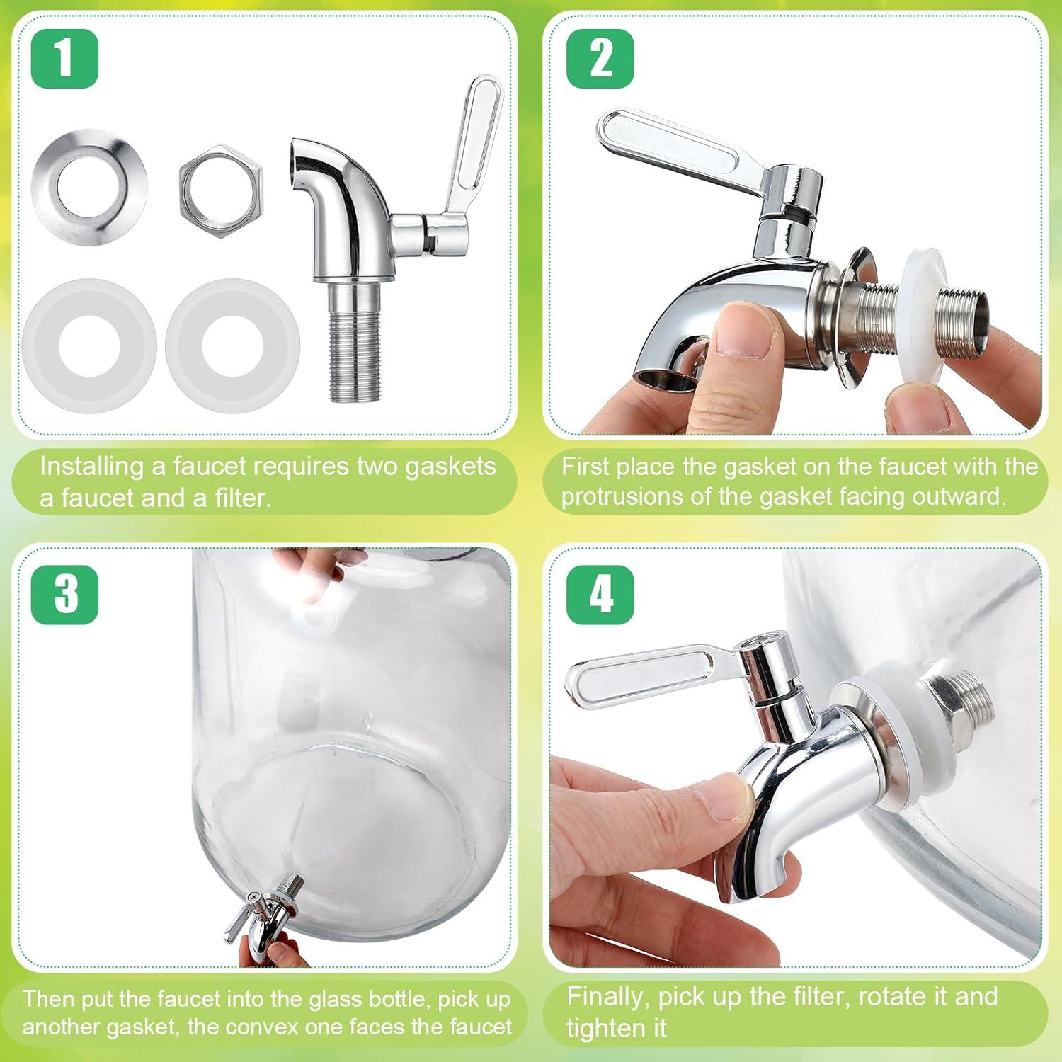 Dispensador de Agua de Vidrio Newtay 20L con Grifo de Acero