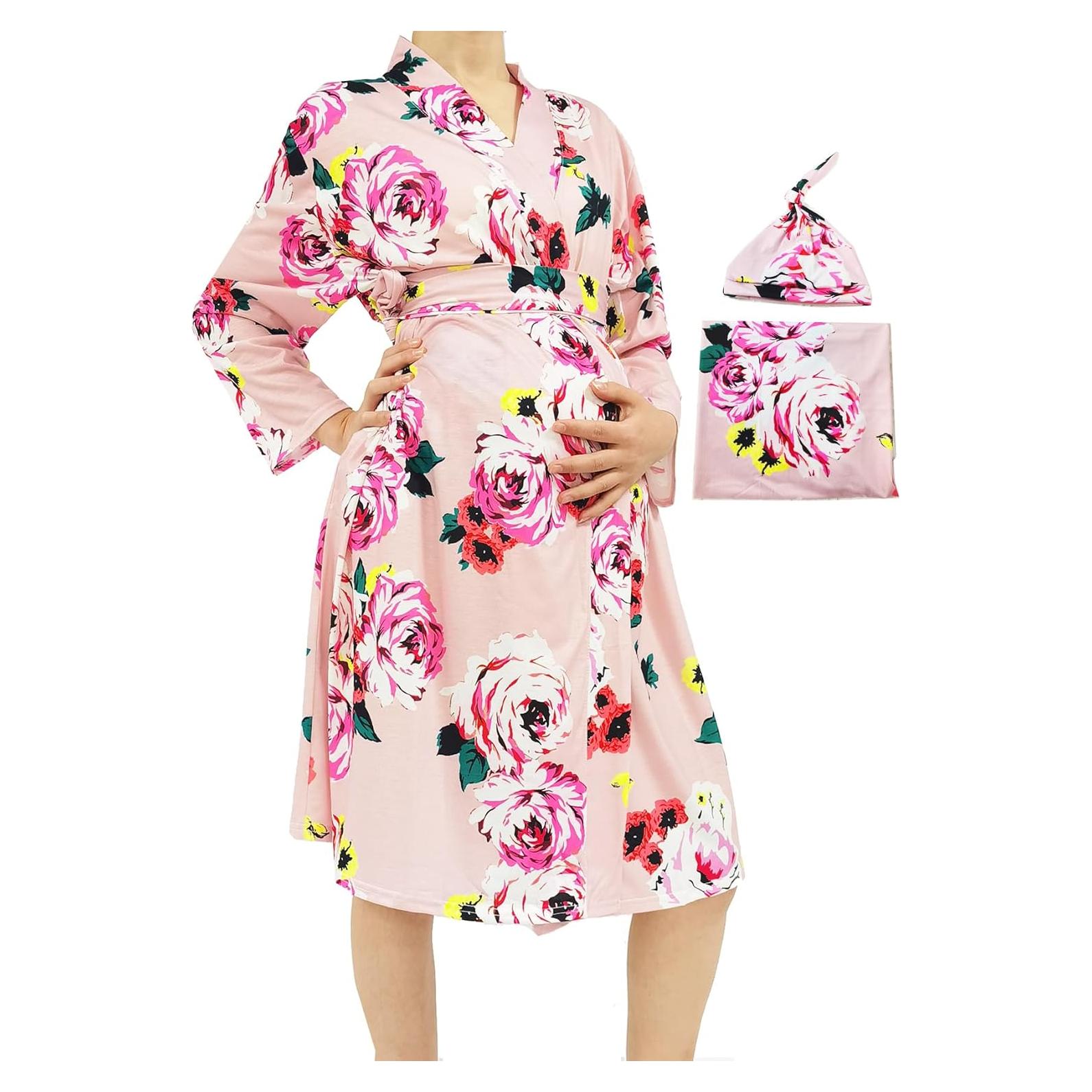 Bata de Maternidad SUFEINI con Manta y Sombrero - Postparto