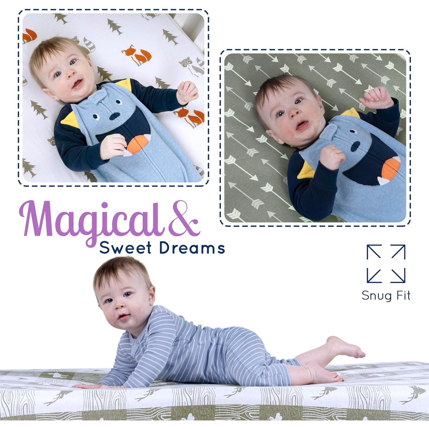 Sábanas Ajustadas Cuna Grow Wild 3 Piezas Algodón 132x71 cm