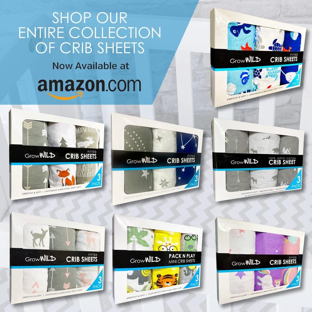 Sábanas Ajustadas Cuna Grow Wild 3 Piezas Algodón 132x71 cm