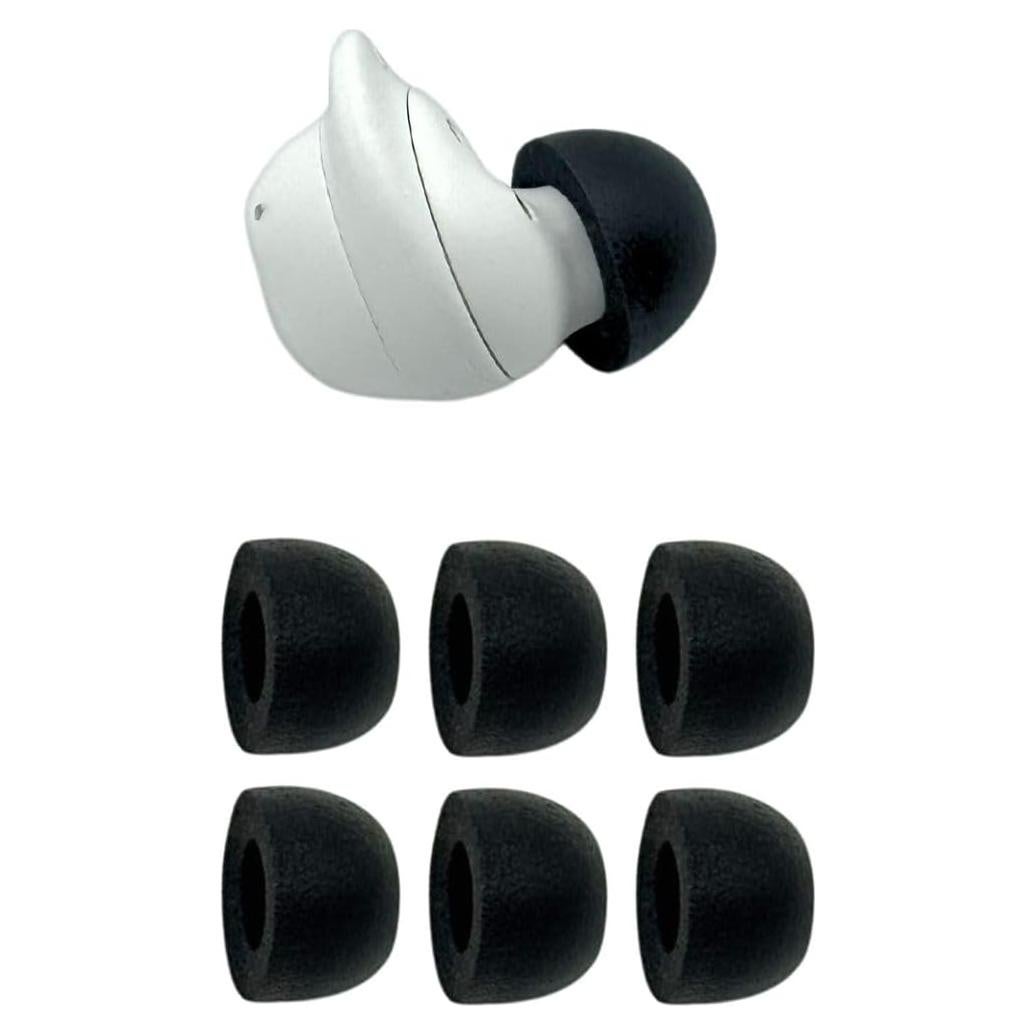 Consejos de espuma Comply para Samsung Galaxy Buds FE y Powerbeats Fit - Negro, Grande (3 pares)