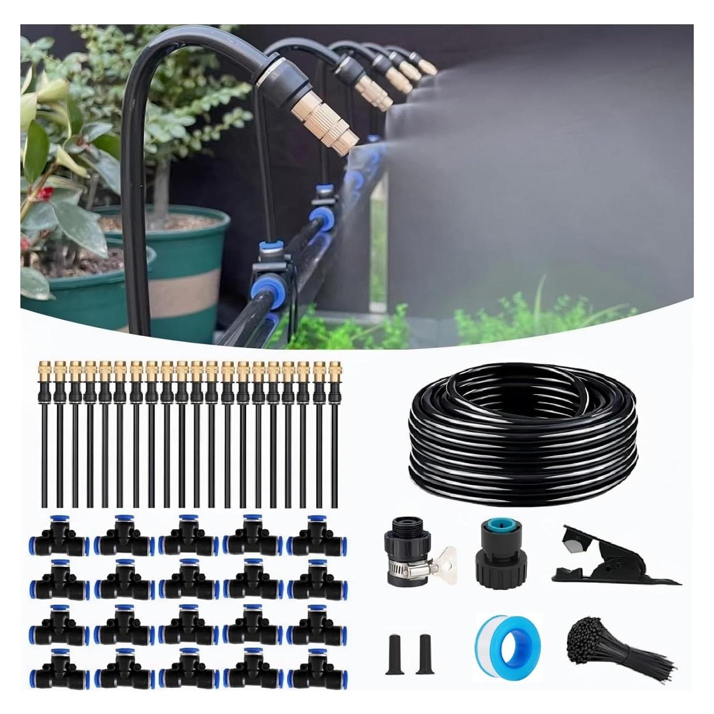 Kit de Riego Automático WCBMIRRI 25m con Goteadores Ajustables