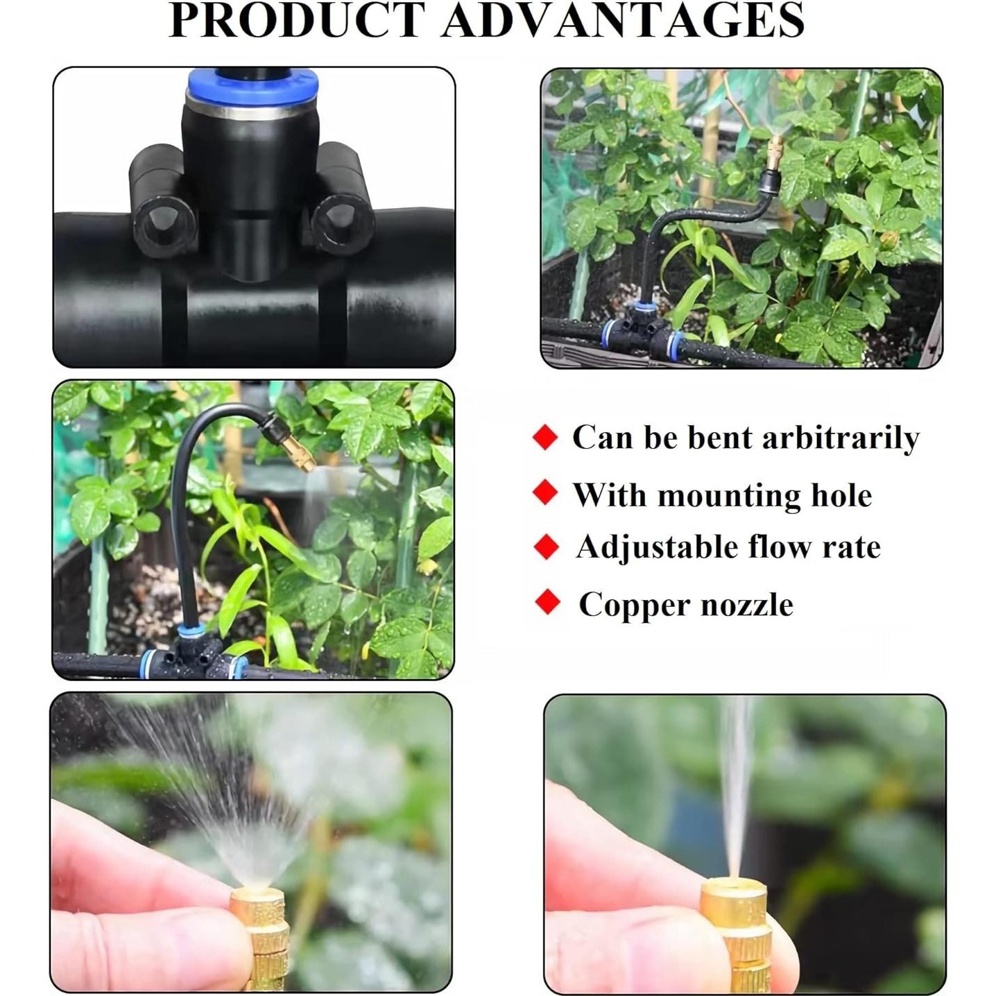 Kit de Riego Automático WCBMIRRI 25m con Goteadores Ajustables