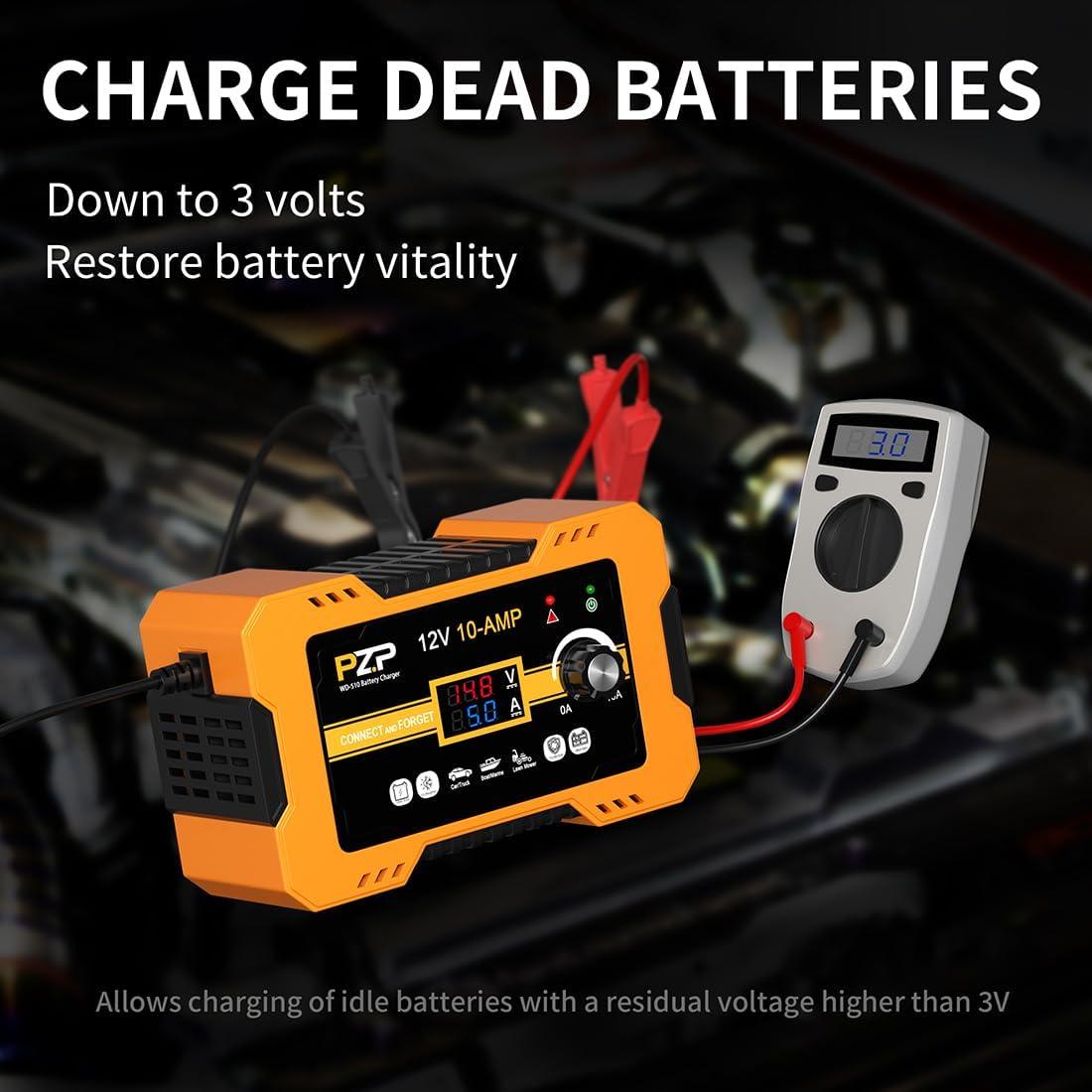 Cargador de Batería PZ.P 12V 0-10A Mantenedor Automático