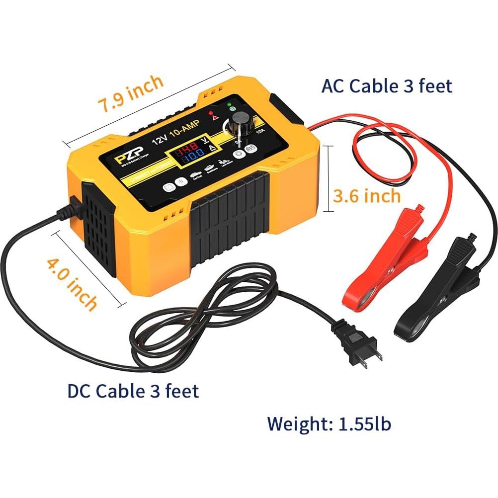 Cargador de Batería PZ.P 12V 0-10A Mantenedor Automático