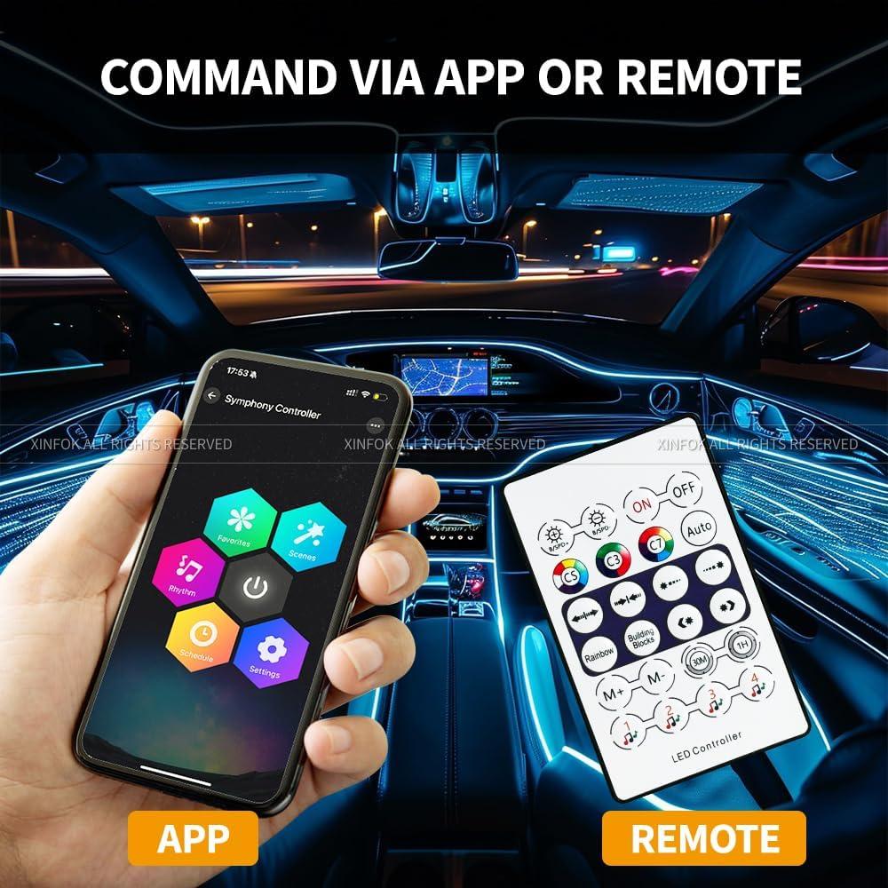 Luces LED de Acrílico VAUNGIUG 6 en 1 RGB para Coche