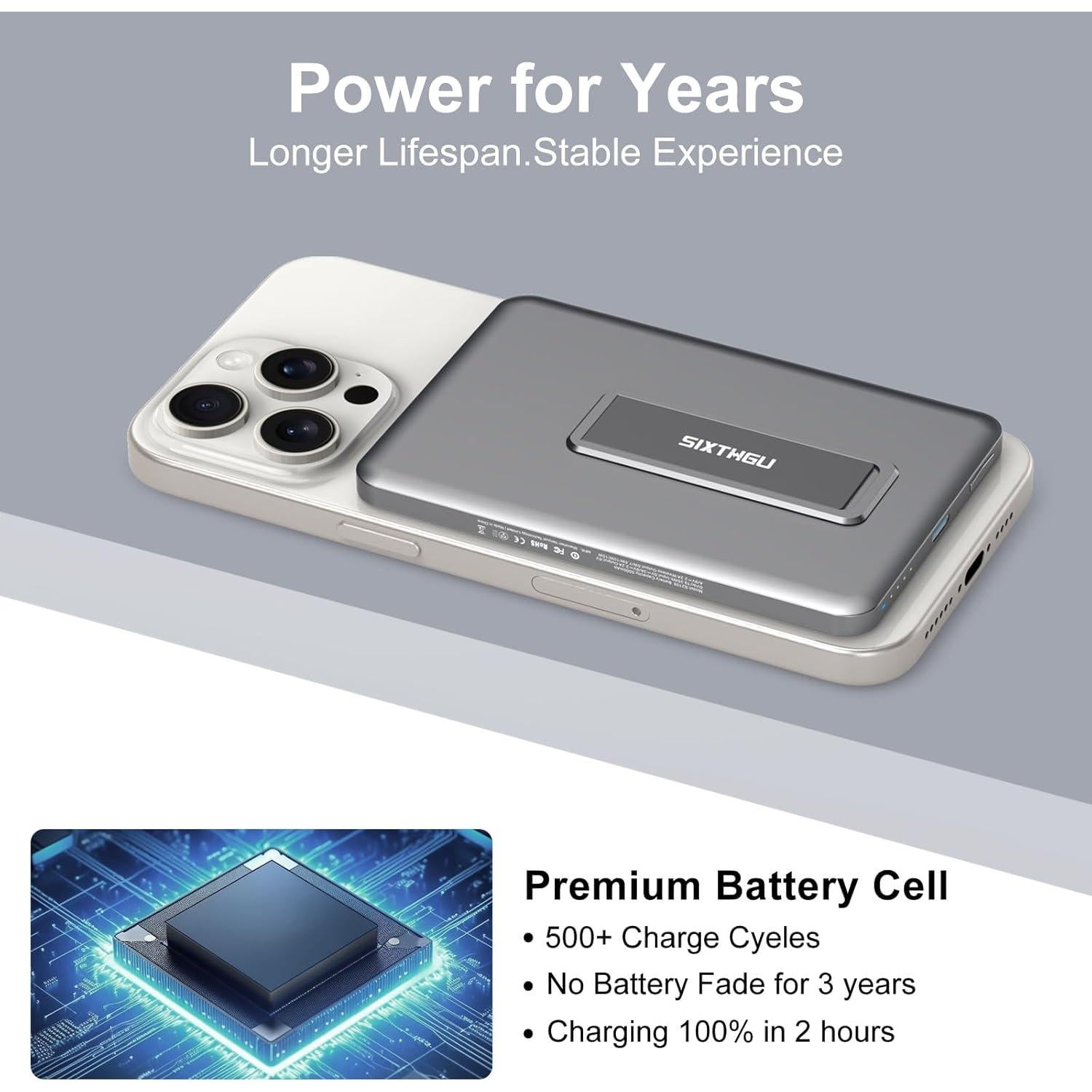 Cargador Portátil Magnético Slim 5000mAh Carga Rápida PD 20W