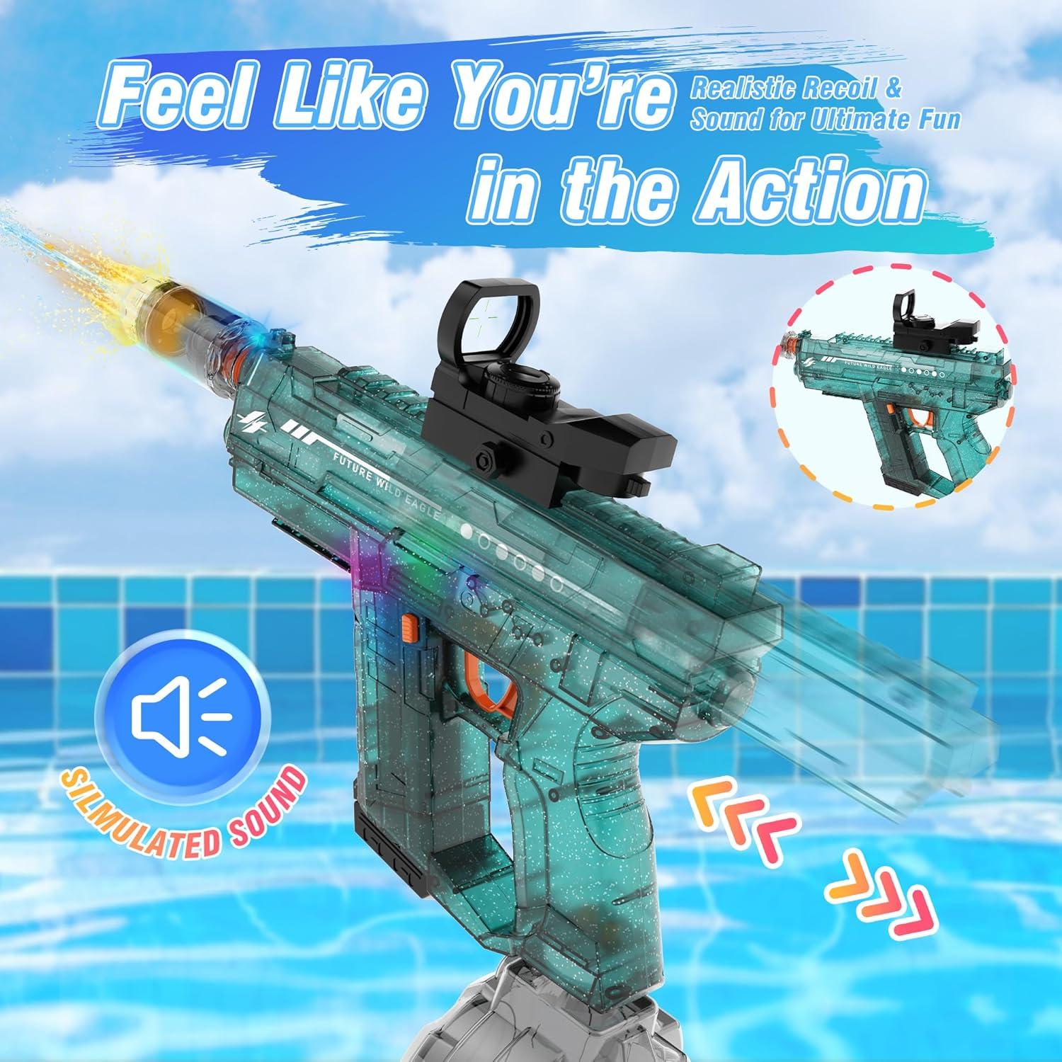 Pistola de Agua Eléctrica Lawdiey KB1353 800ml Alcance 9.75m