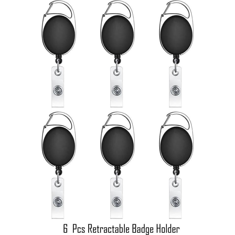 Carrete Retráctil Selizo 6 Pcs Clip Mosquetón ID 68,58 cm