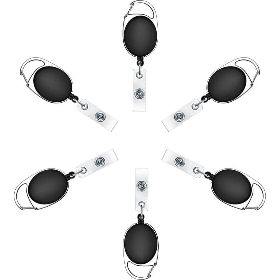 Carrete Retráctil Selizo 6 Pcs Clip Mosquetón ID 68,58 cm