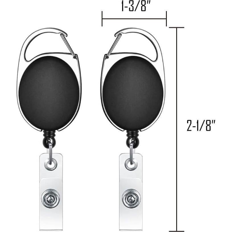 Carrete Retráctil Selizo 6 Pcs Clip Mosquetón ID 68,58 cm
