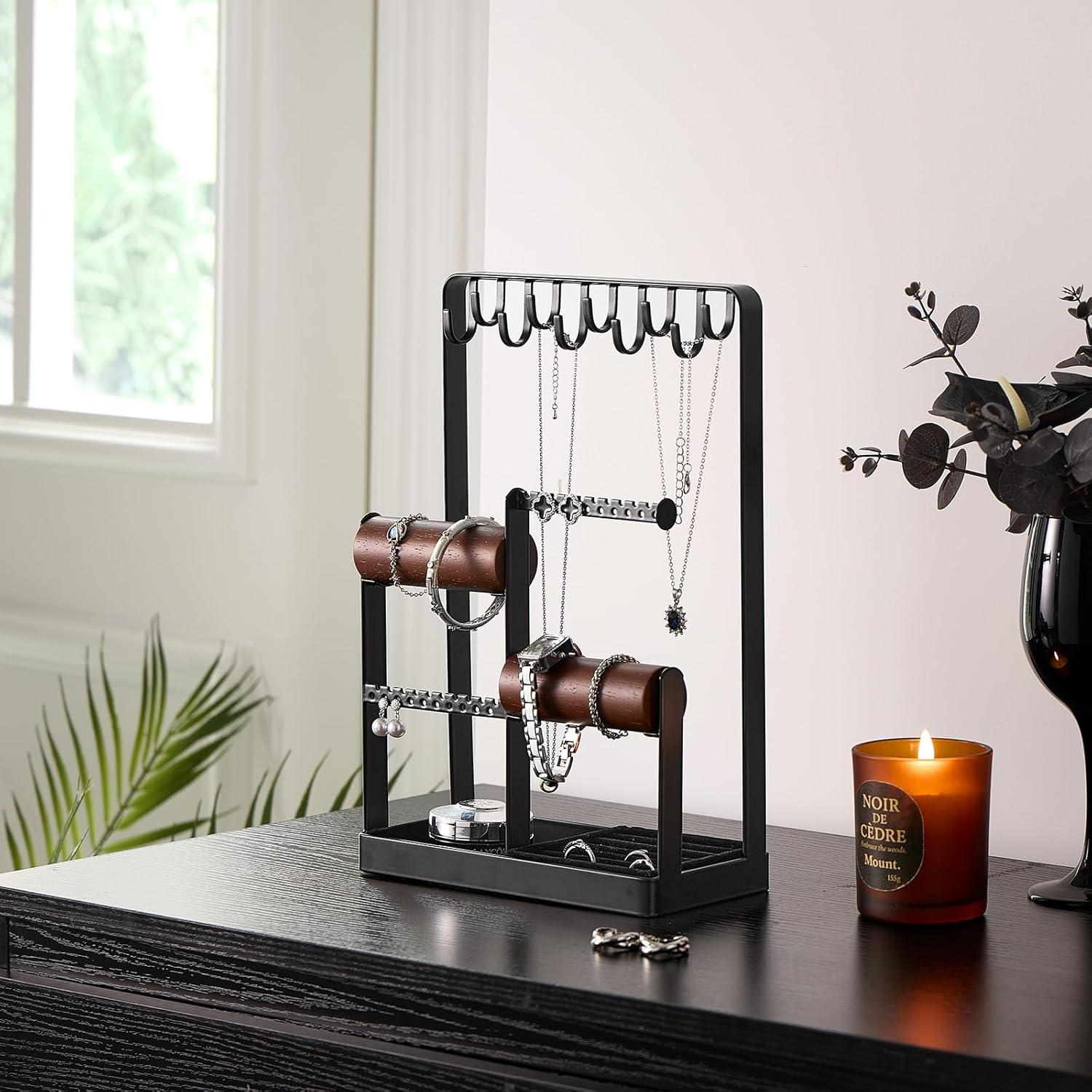 Organizador de Joyería Lolalet - Soporte Estético Negro 31 cm