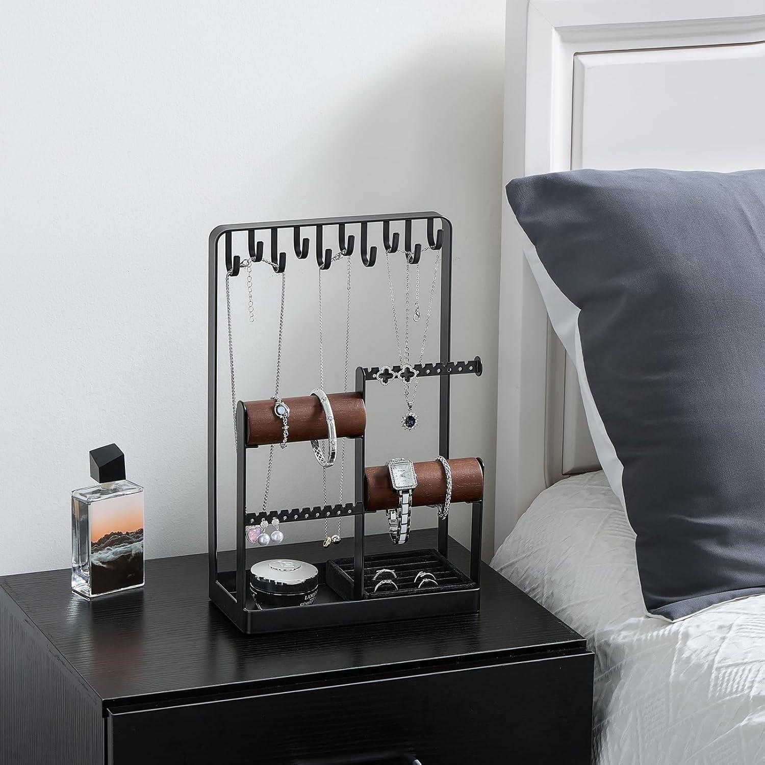 Organizador de Joyería Lolalet - Soporte Estético Negro 31 cm