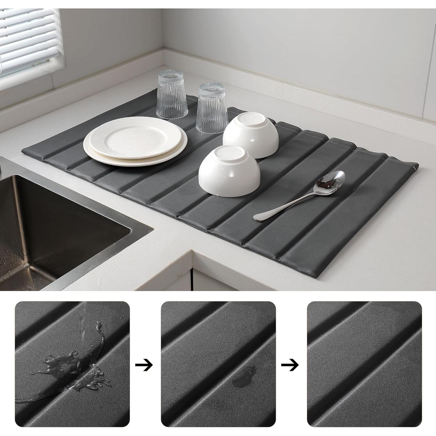 Alfombrilla de Secado de Piedra Diatomácea MORANDI 63x40cm Gris